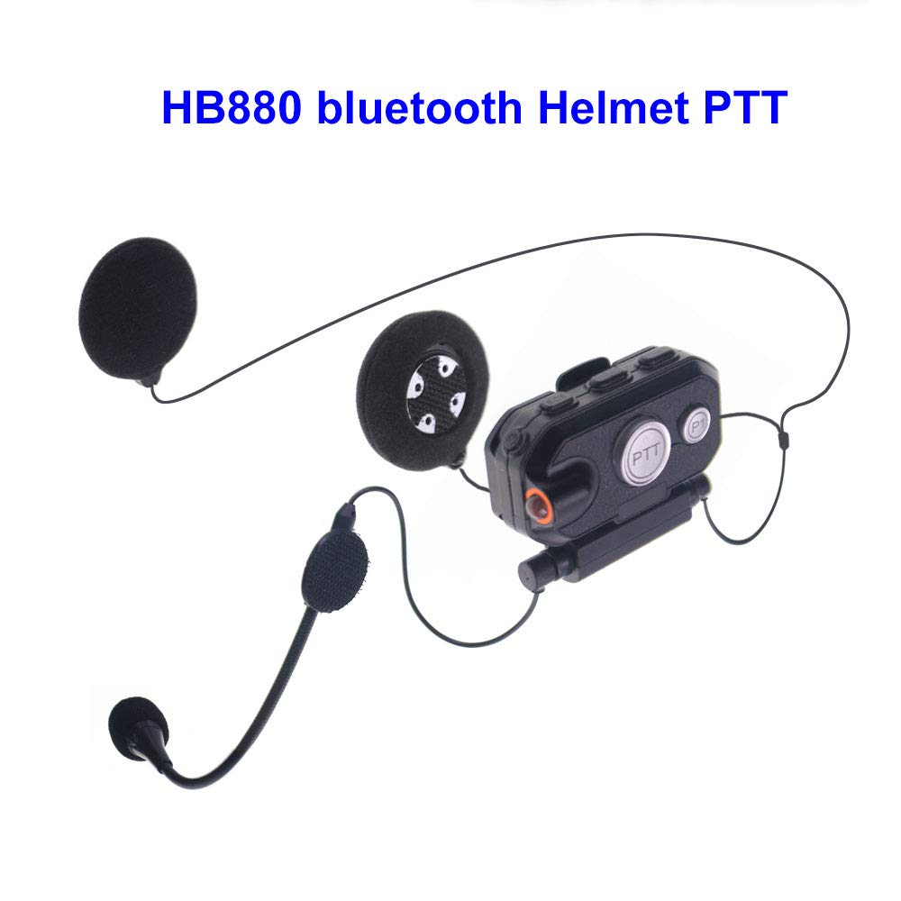 ANYSECU HB880 Hands-Free Bluetooth PTT Headset - Motorcycle Helmet Communication System for UV-5R, TH-UV8000D, UV-82, UV-5RE Two Way Radios - Perfect for Riding, Construction & Outdoor Adventures