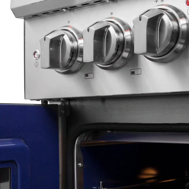 FORNO Massimo 48 Inch Freestanding Dual Fuel Range with French Doors - Stainless Steel FFSGS6325 | Professional Gas & Electric Oven for Home Chefs | Perfect for Baking, Roasting & Entertaining