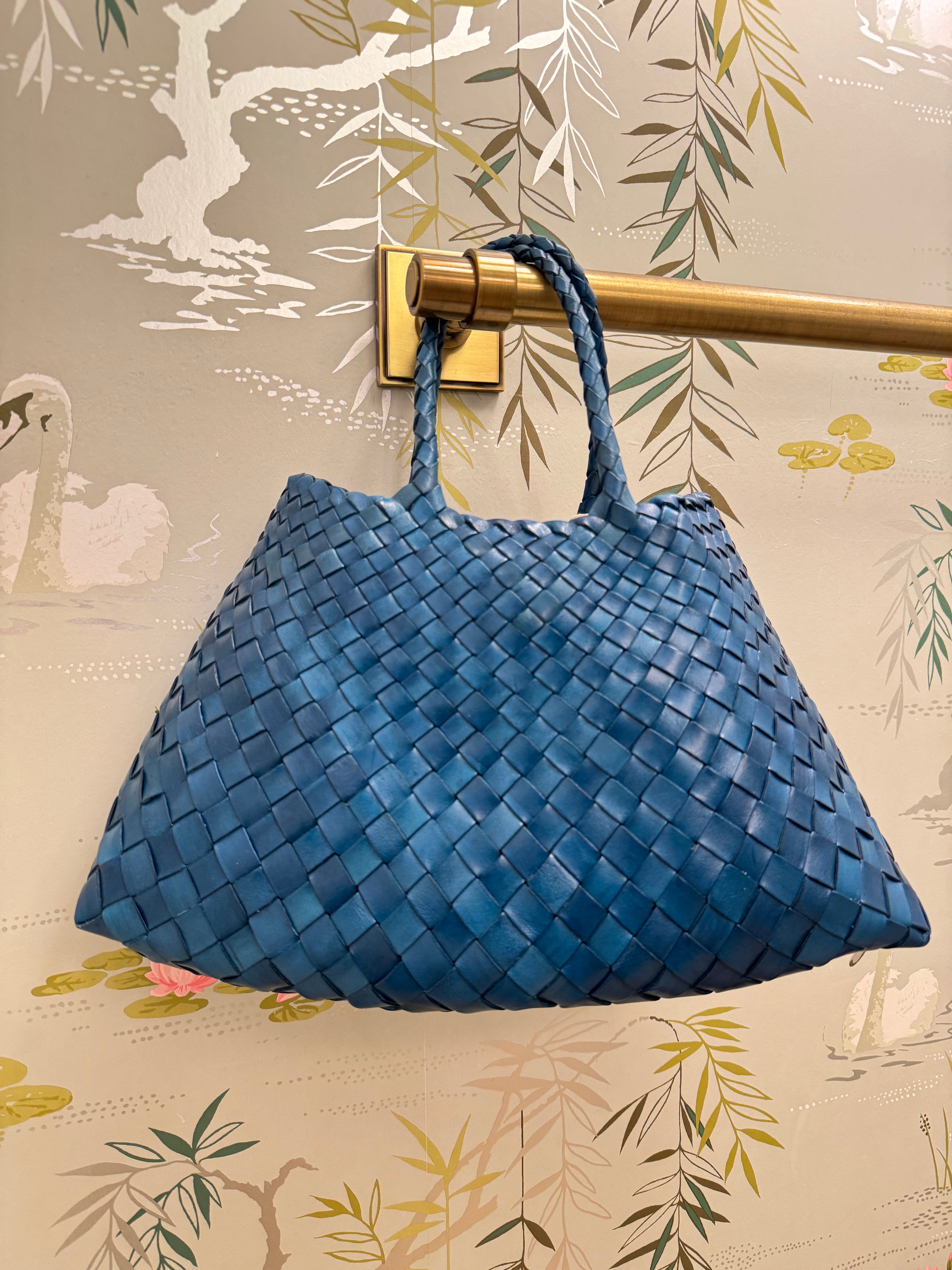 Dragon Diffusion Santa Croce Small Blue Genuine Leather Crossbody Bag - Stylish & Durable for Women | Perfect for Travel, Work & Everyday Use