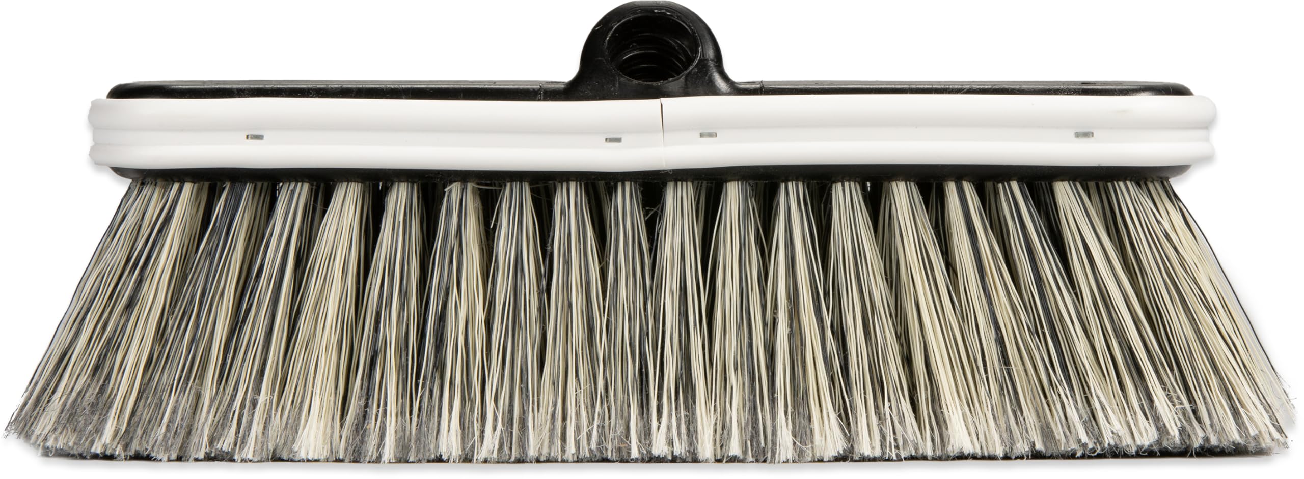 SPARTA Flo-Pac Scrub Brush - 10 Inch Heavy Duty Cleaning Brush with Flagged Polystyrene Bristles - Pack of 12 Black Brushes for Kitchen, Bathroom, Garage & Outdoor Cleaning