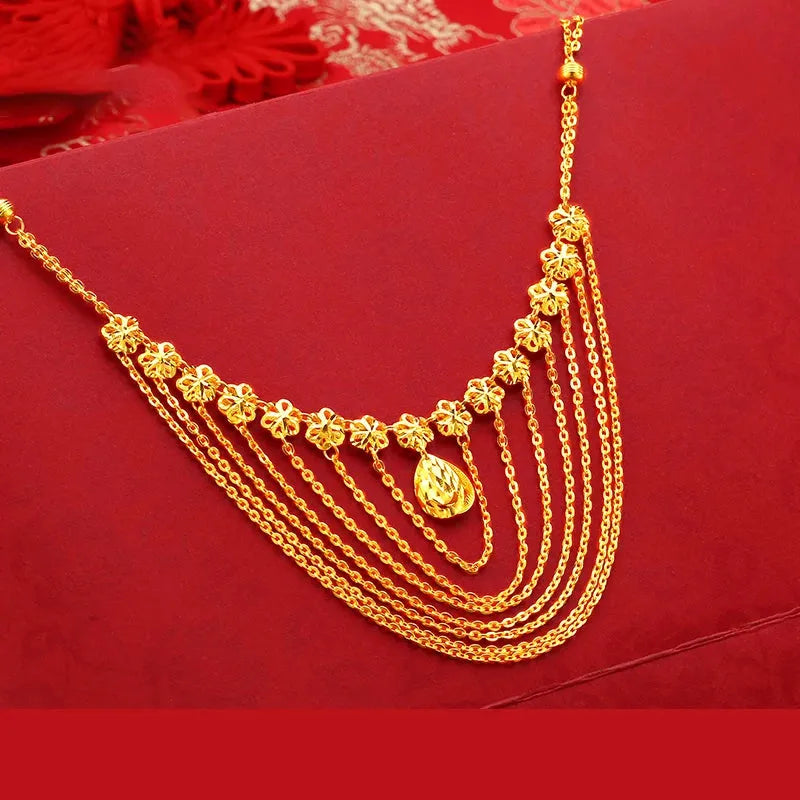 24K Pure Gold Necklace Real AU 999 Solid Gold Chain for Women - Elegant Classic Trendy Fine Jewelry for Party, Wedding & Special Occasions - Luxury Gift Idea 2023