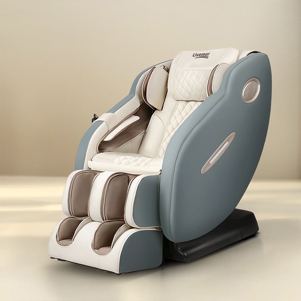 Livemor Electric Massage Recliner Chair with Full Body Shiatsu Massage - Grey Ozeni for Home, Office & Relaxation Therapy