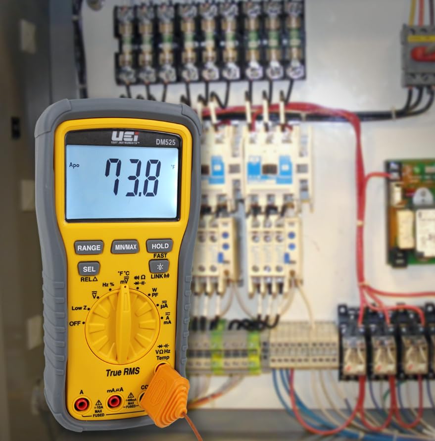 UEi DM525 Wireless Digital Multimeter with Power Factor & Low Z - Professional Electrical Testing for Home, HVAC, and Automotive Repairs