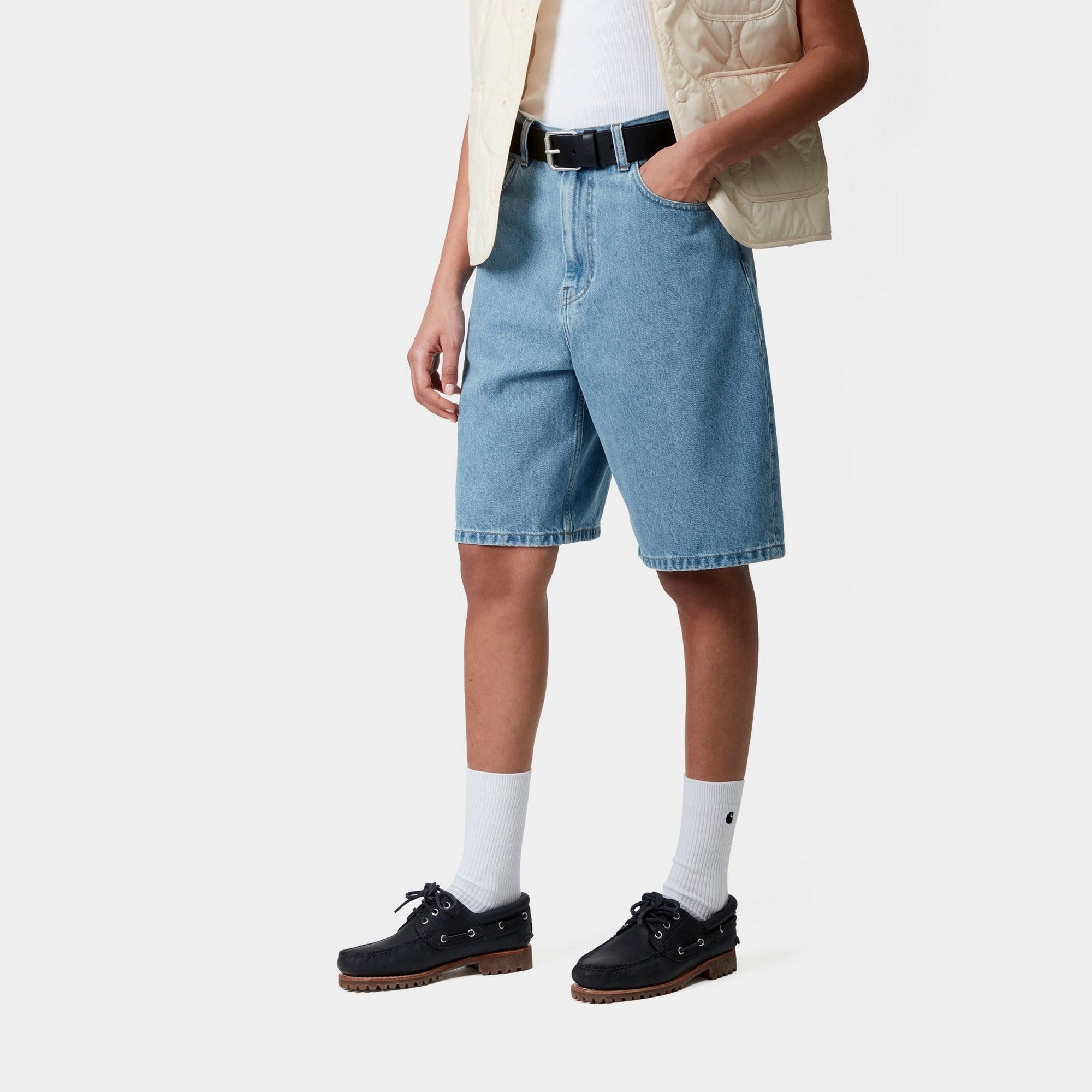 Women's Brandon Short - Blue Stone Bleached Denim Shorts | Casual Summer Outfit & Beach Wear