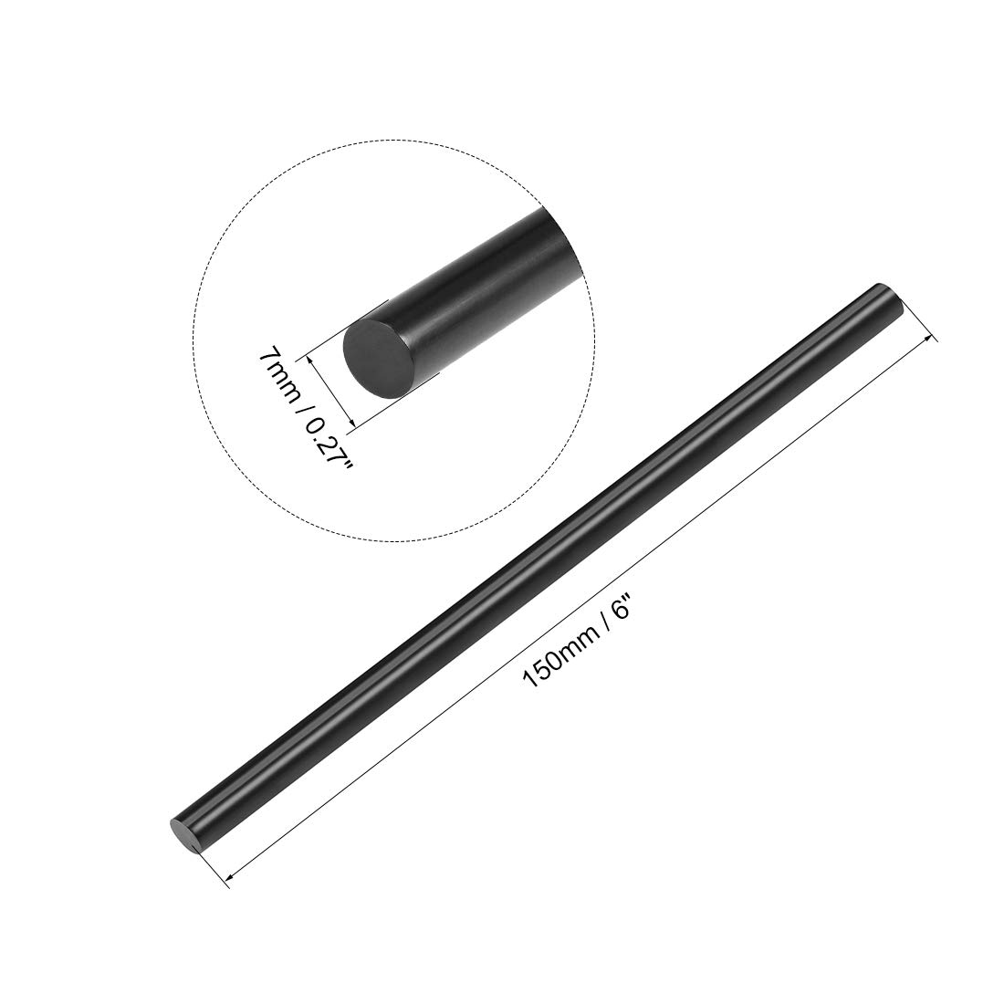 uxcell Mini Hot Glue Gun Sticks 6-inch x 0.27-inch - 10pcs Black Adhesive Sticks for DIY Crafts, Home Repairs & School Projects - Compatible with Most Mini Glue Guns