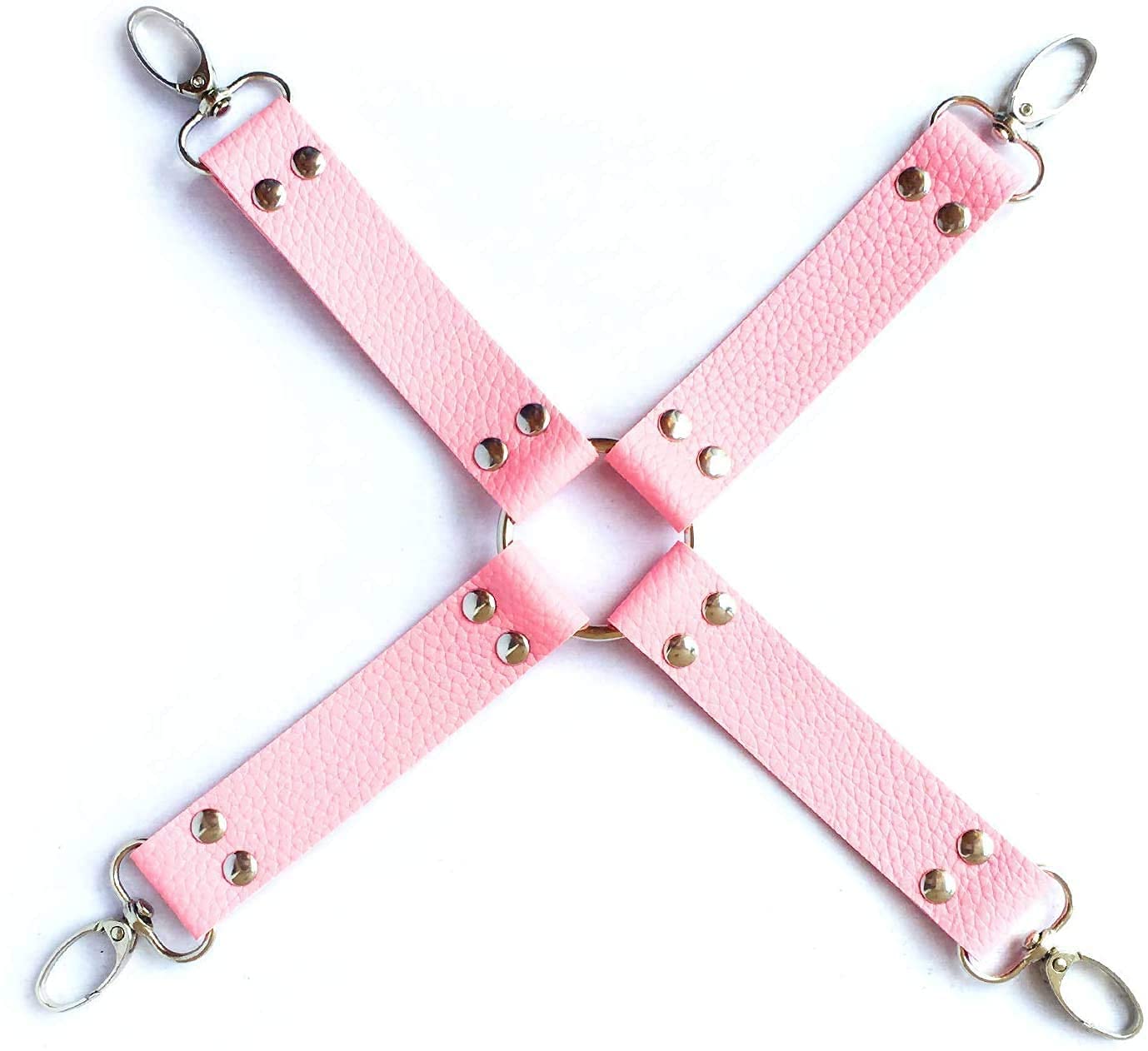 10-Piece Adjustable Bondage Set - Eco Leather & Satin Bag Included - Sex Toys for Couples (Pink) - Perfect for BDSM, Roleplay & Spicing Up Your Bedroom