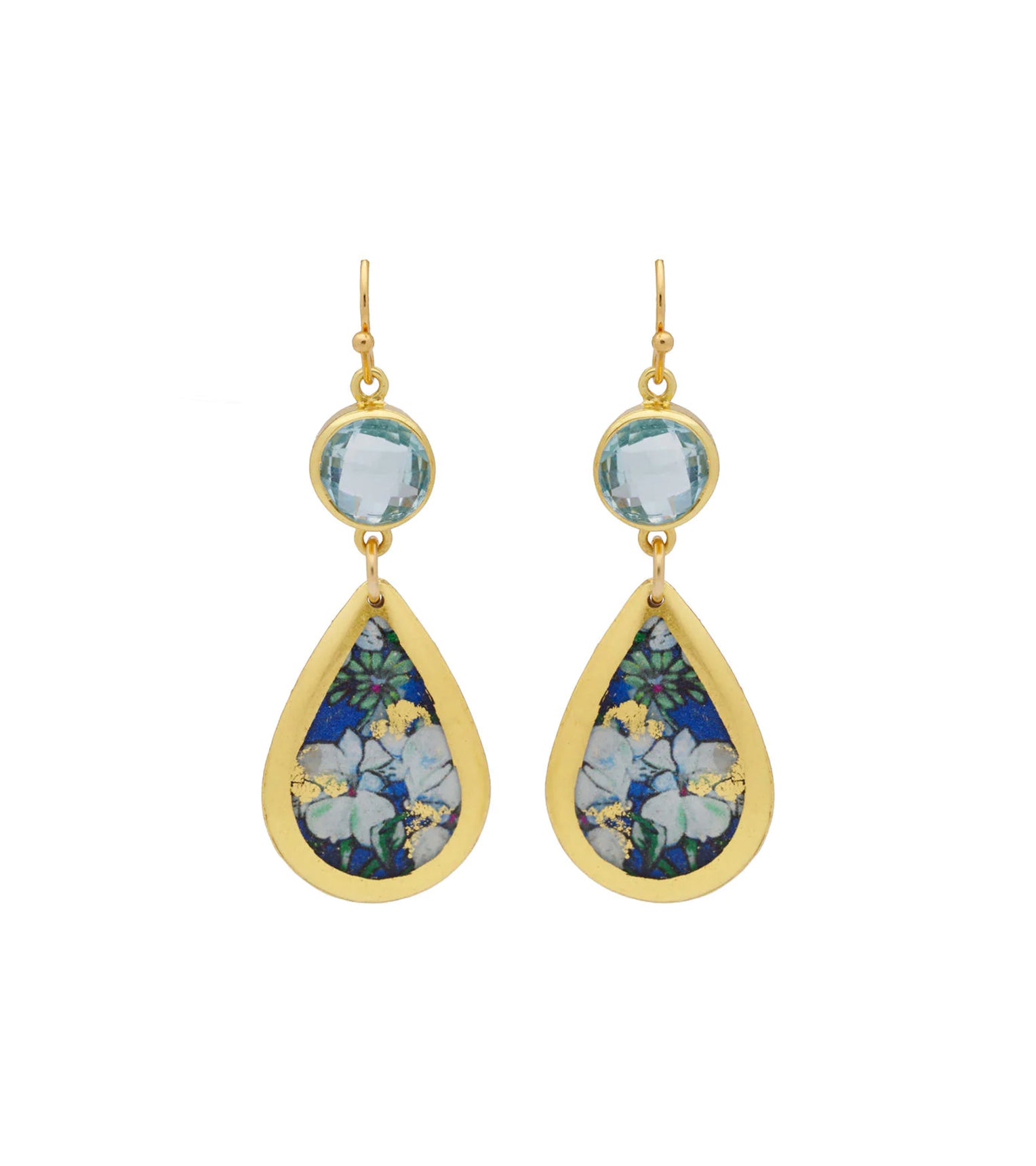 Lily White Blue Topaz Teardrop Earrings - Elegant Dangle Earrings for Women, Perfect for Weddings, Parties & Special Occasions