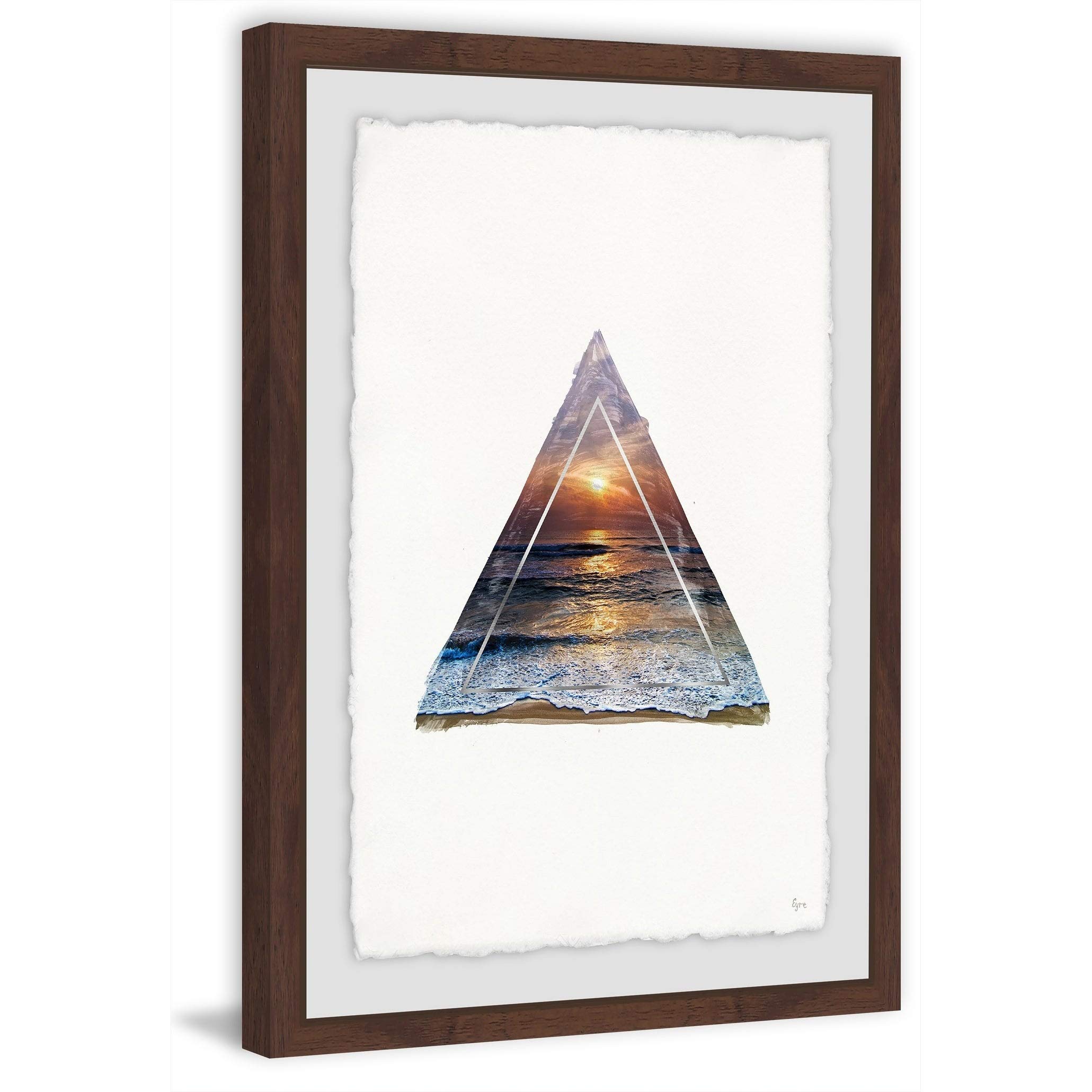 Handmade Sea Triangle Framed Print 12x18 by Marmont Hill - Coastal Wall Art for Beach House, Bathroom & Nautical Decor