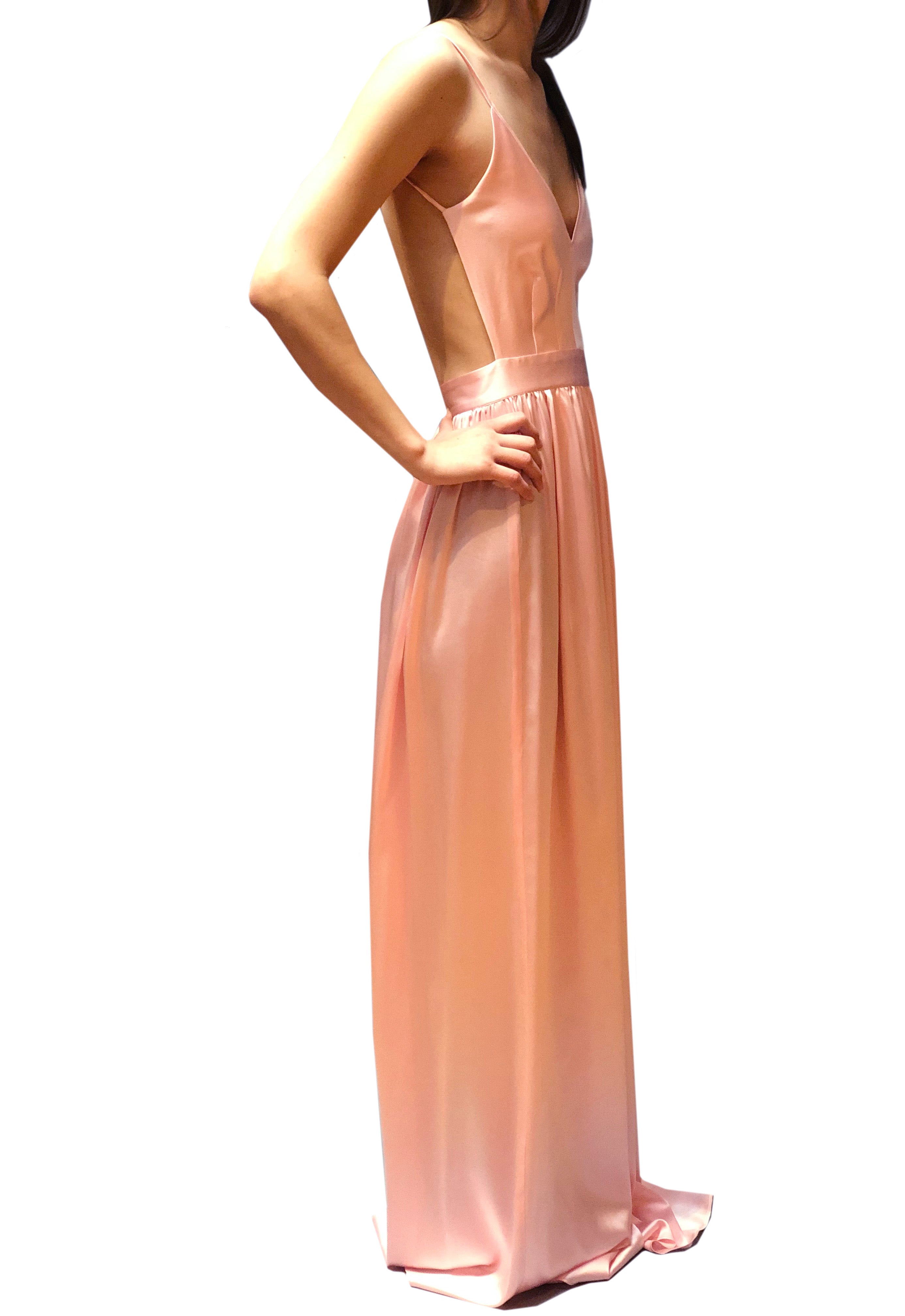 Elegant Silk Evening Dress for Women - Baby Pink | Formal Gowns for Prom, Wedding & Special Occasions