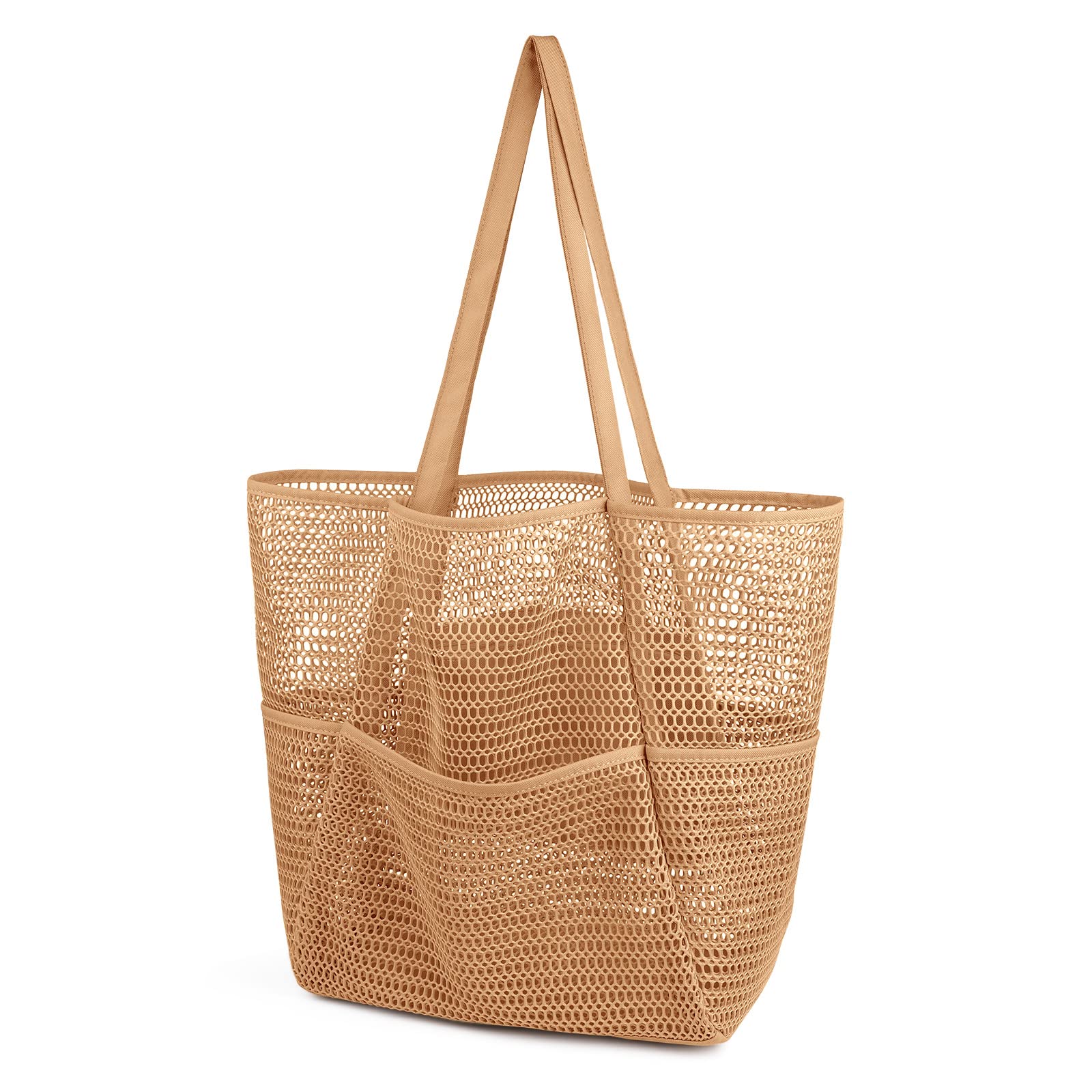 VADOO Mesh Beach Tote Bag for Women - Large Mesh Shoulder Handbag for Swimming, Picnic, Vacation, and Outdoor Adventures