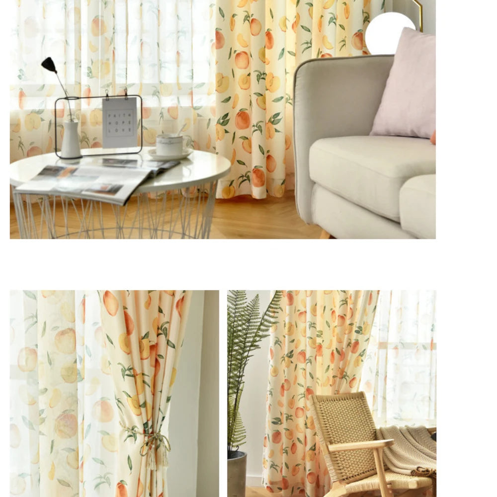 Lia Peach Garden Custom Privacy Curtain - Blackout Window Drapes for Bedroom, Living Room & Nursery - Elegant Floral Design for Home Decor