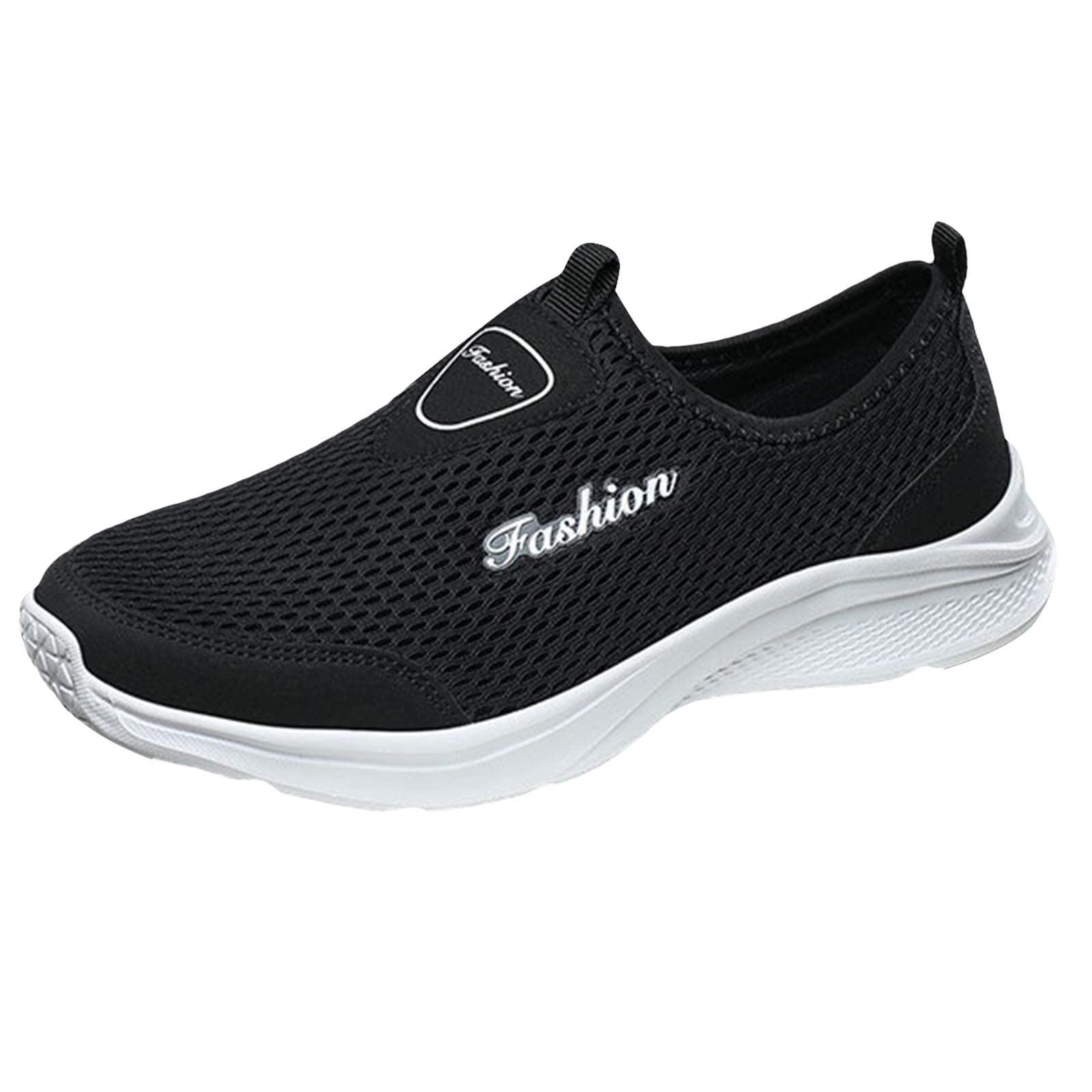 Women's Casual Sneakers - Comfortable Nurse Shoes for Ladies in Black & White | Perfect for Work, Walking & Home Use | New Home Gift Idea