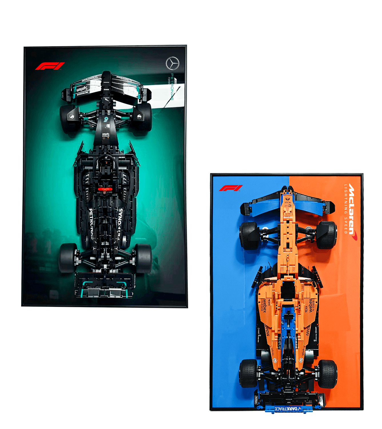 Lego Wall Display Frame for Mercedes AMG 42171 & McLaren 42141 - Perfect for Showcasing Your Lego Speed Champions Collection in Home or Office