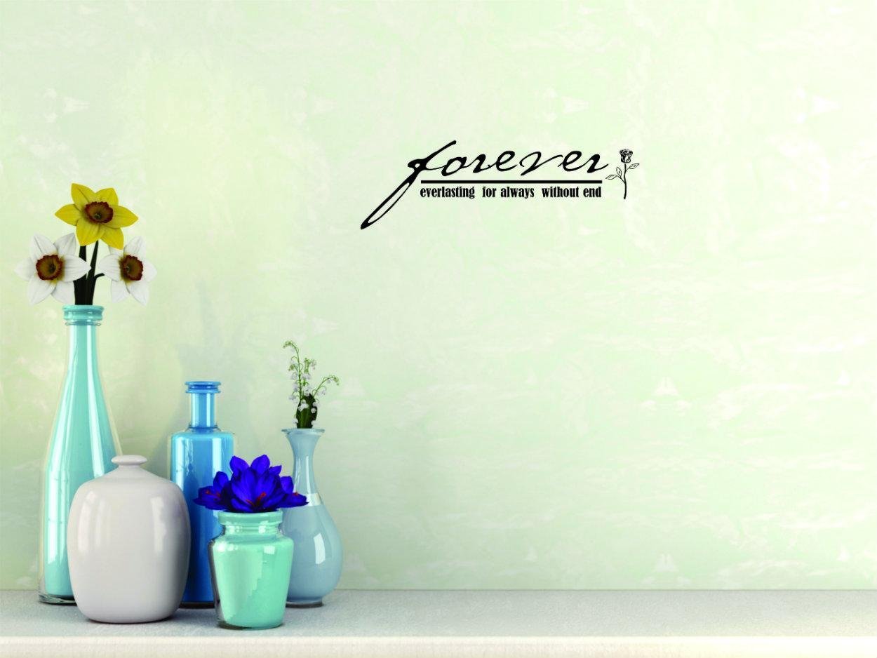 Everlasting Love Wall Decals - 15x36 Inch Unique Home Decor Stickers for Bedroom, Living Room & Nursery - Perfect for Romantic, Wedding & Nursery Room Decorations