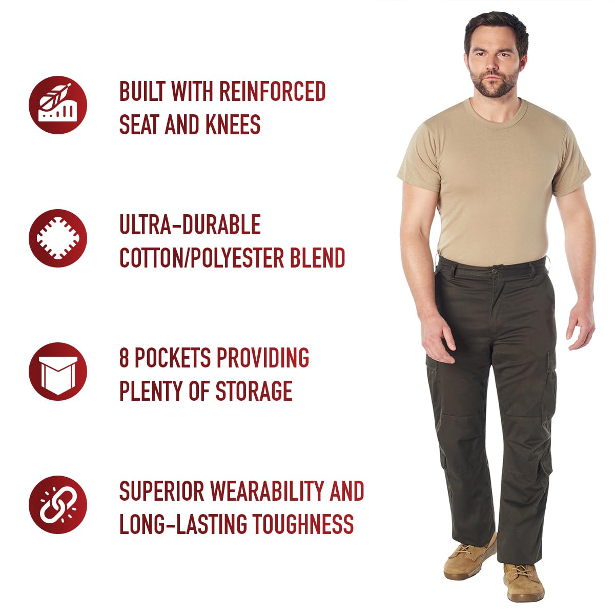Rothco Vintage Paratrooper Fatigue Pants - Military Cargo Pants with Camouflage Pattern for Outdoor Hiking, Camping & Tactical Use