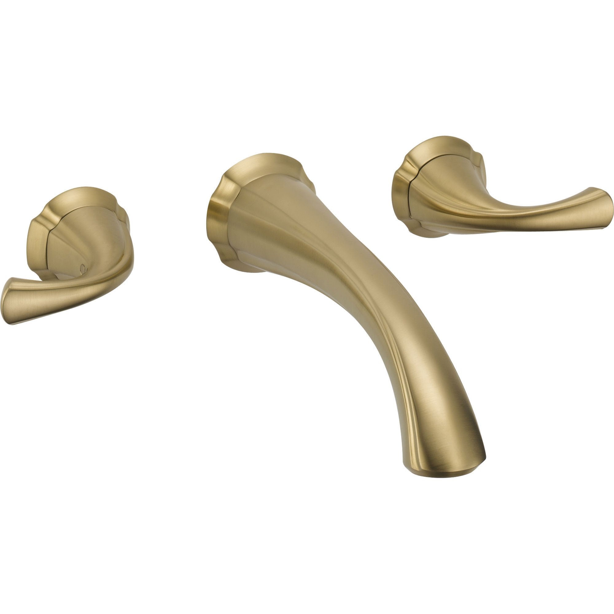 Delta Addison 2-Handle Wall Mount Bathroom Faucet in Champagne Bronze - 524975 | Modern Water-Saving Design for Bathroom & Powder Room Sink