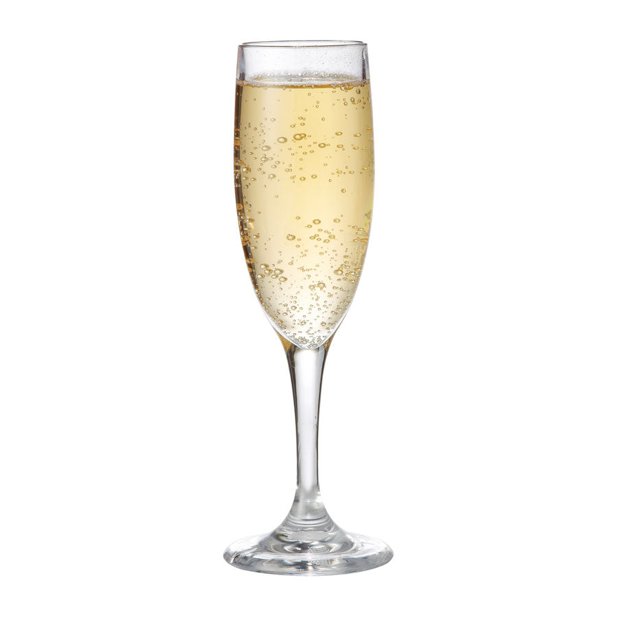 GET SAN Plastic Champagne Glasses, 6 oz (Set of 12) - Shatterproof & Reusable for Parties, Weddings, and Outdoor Events