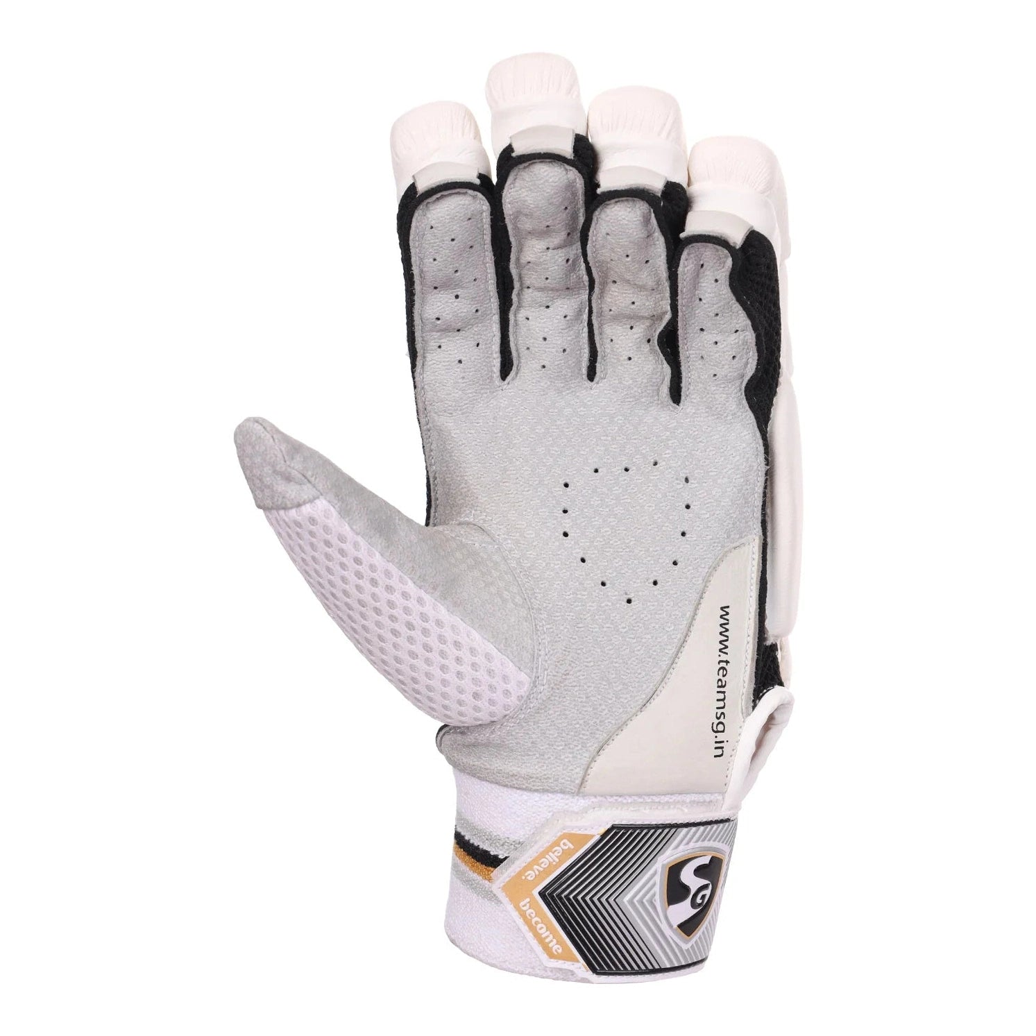 SG Hilite White Cricket Batting Gloves for Adults - Lightweight & Protective - Perfect for Practice, Matches & Training Sessions