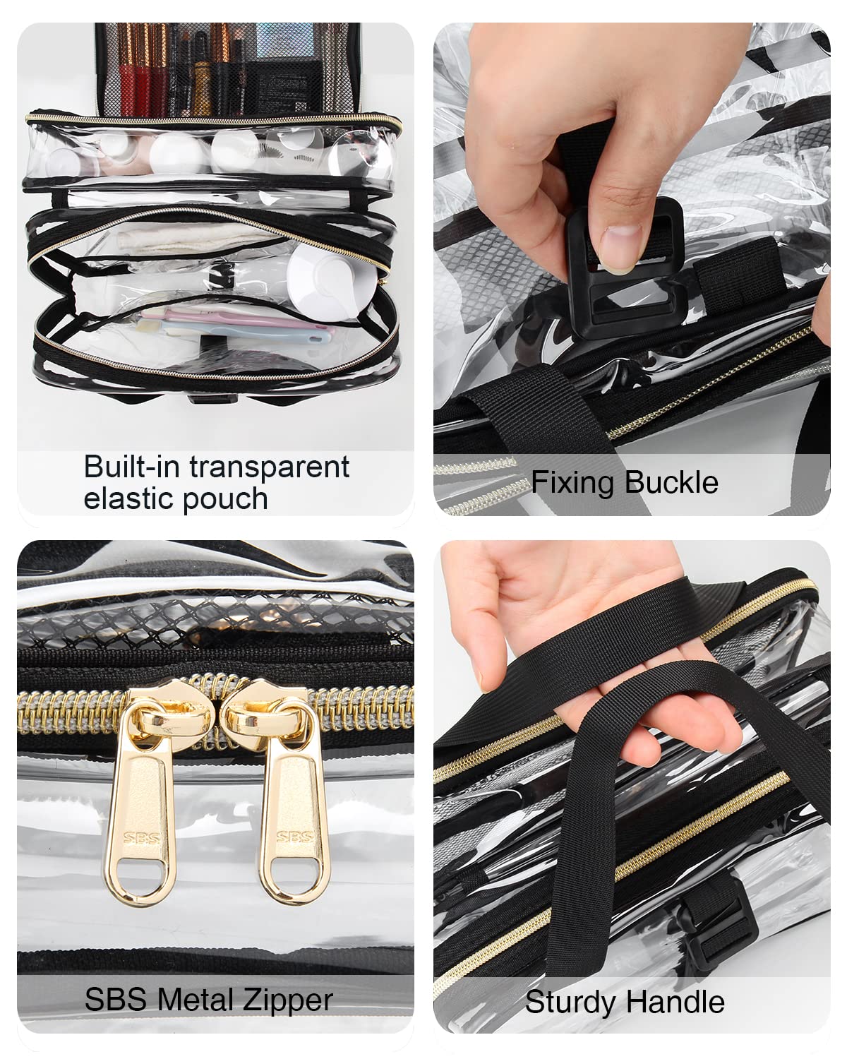 TSA Clear Hanging Toiletry Bag for Travel - Makeup Organizer for Women & Men - Perfect for Airports & Weekend Trips