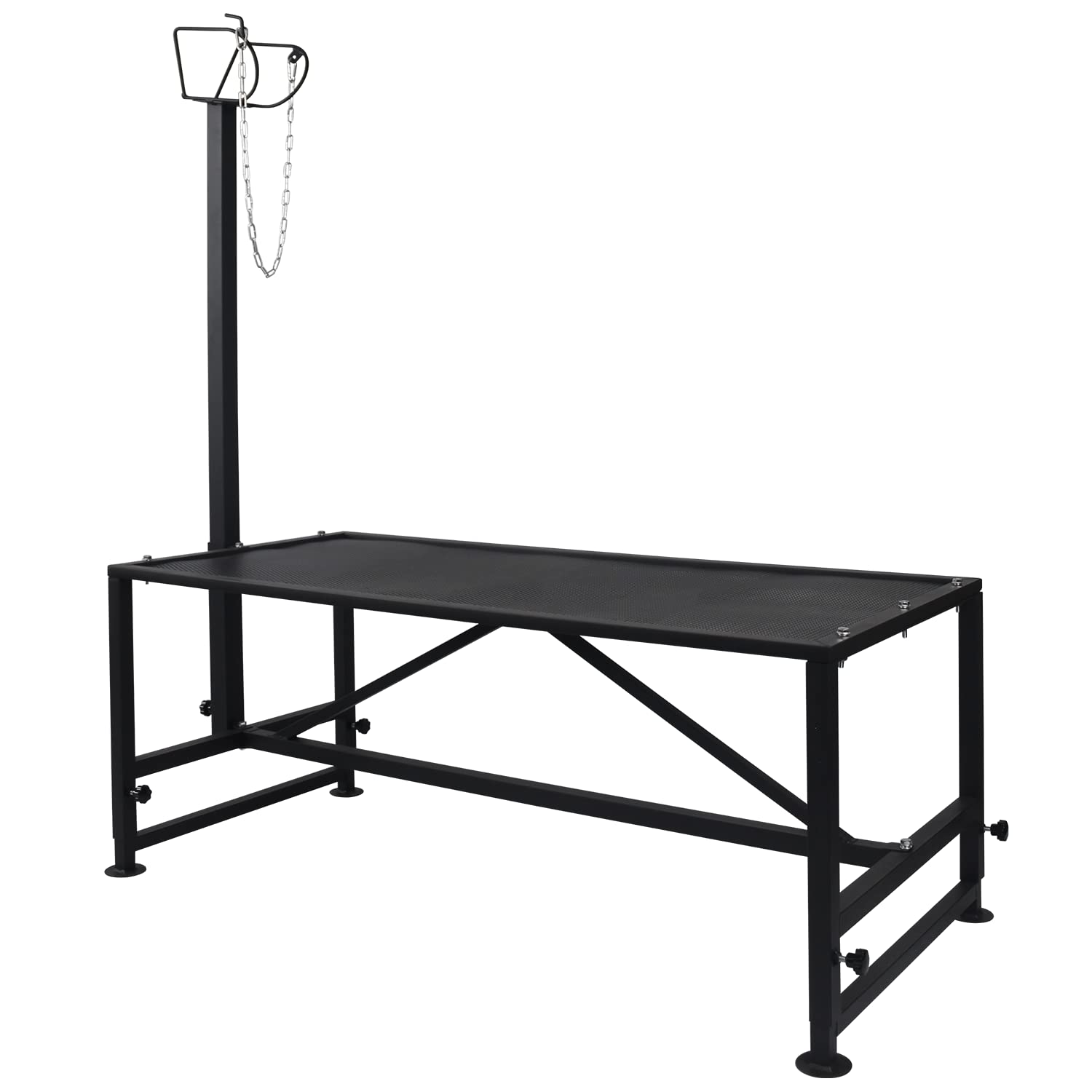 Adjustable Metal Goat Milking Stand for Sheep & Livestock - Heavy Duty Trimming & Shearing Stand with Adjustable Headpiece & Height (Black) - Perfect for Farm, Ranch & Homestead Use