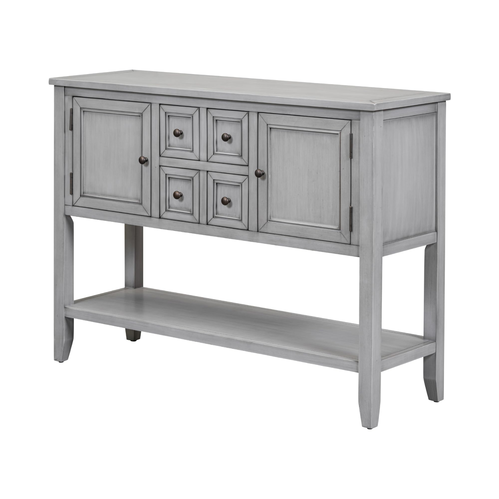 Merax Rustic Sideboard Buffet Cabinet with Storage - Antique Grey Console Table for Entryway, Living Room & Dining Room Storage Solution