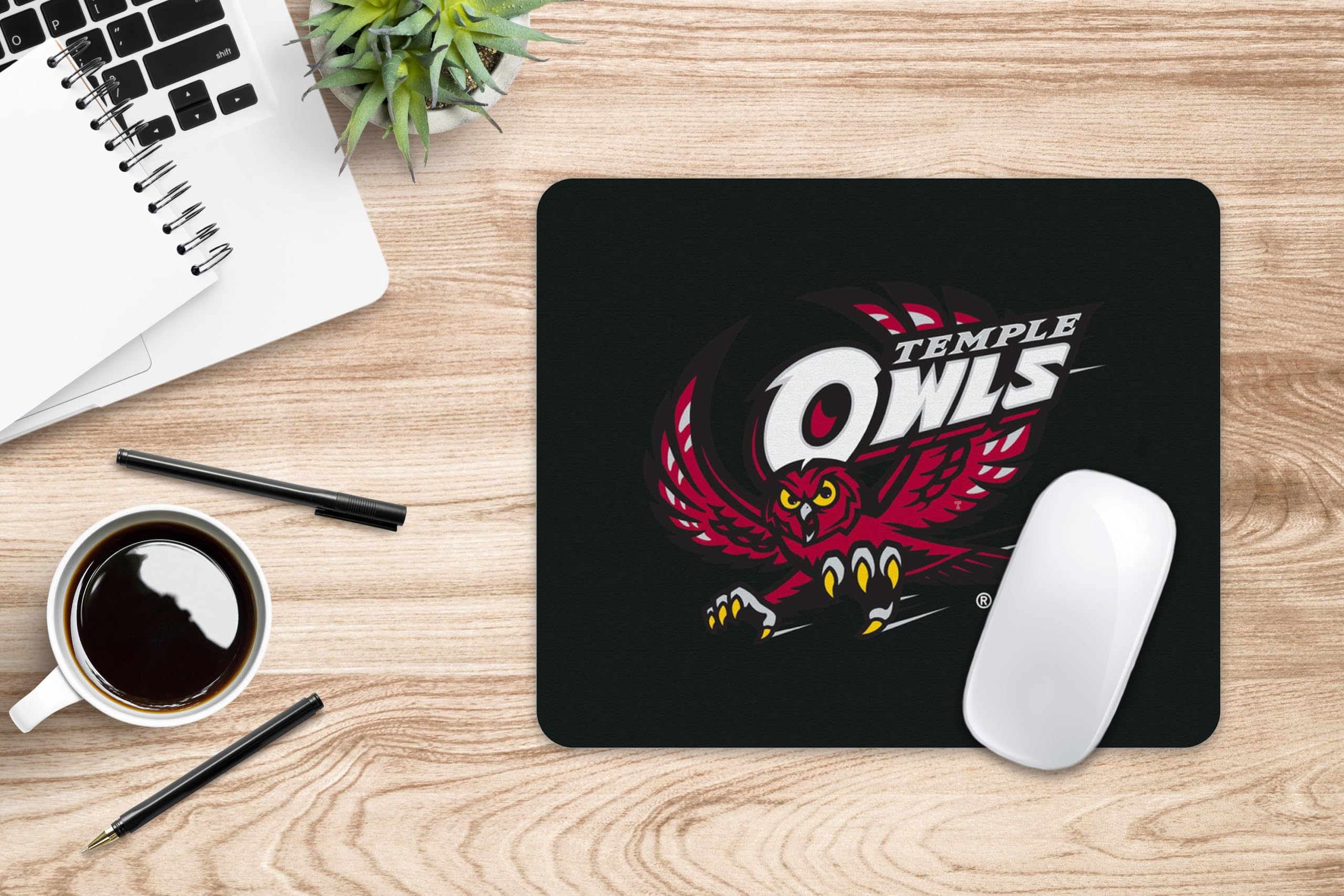OTM Essentials Temple University Standard Fabric Mouse Pad - Non-Slip Desk Accessory for Gaming & Office Use - Classic Design for Computers & Laptops - Perfect for Work, School & Home Office Setup
