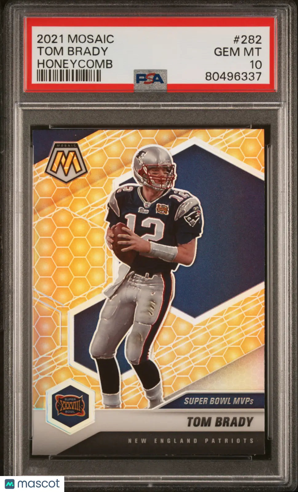 2021 Panini Mosaic Football Tom Brady Honeycomb PSA 10 #282 - Rare Collectible Trading Card for NFL Fans & Sports Memorabilia Collectors - Perfect for Display, Investment, and Gifting