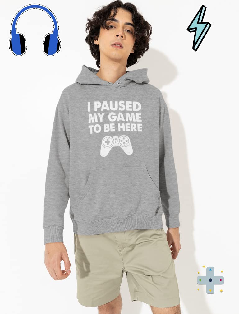 Tstars Kids Gaming Apparel - Funny 'I Paused My Game' Graphic Hoodies & Sweatshirts for Young Gamers | Perfect Birthday Gifts for Boys & Girls | Gaming Party Outfits & Casual Wear