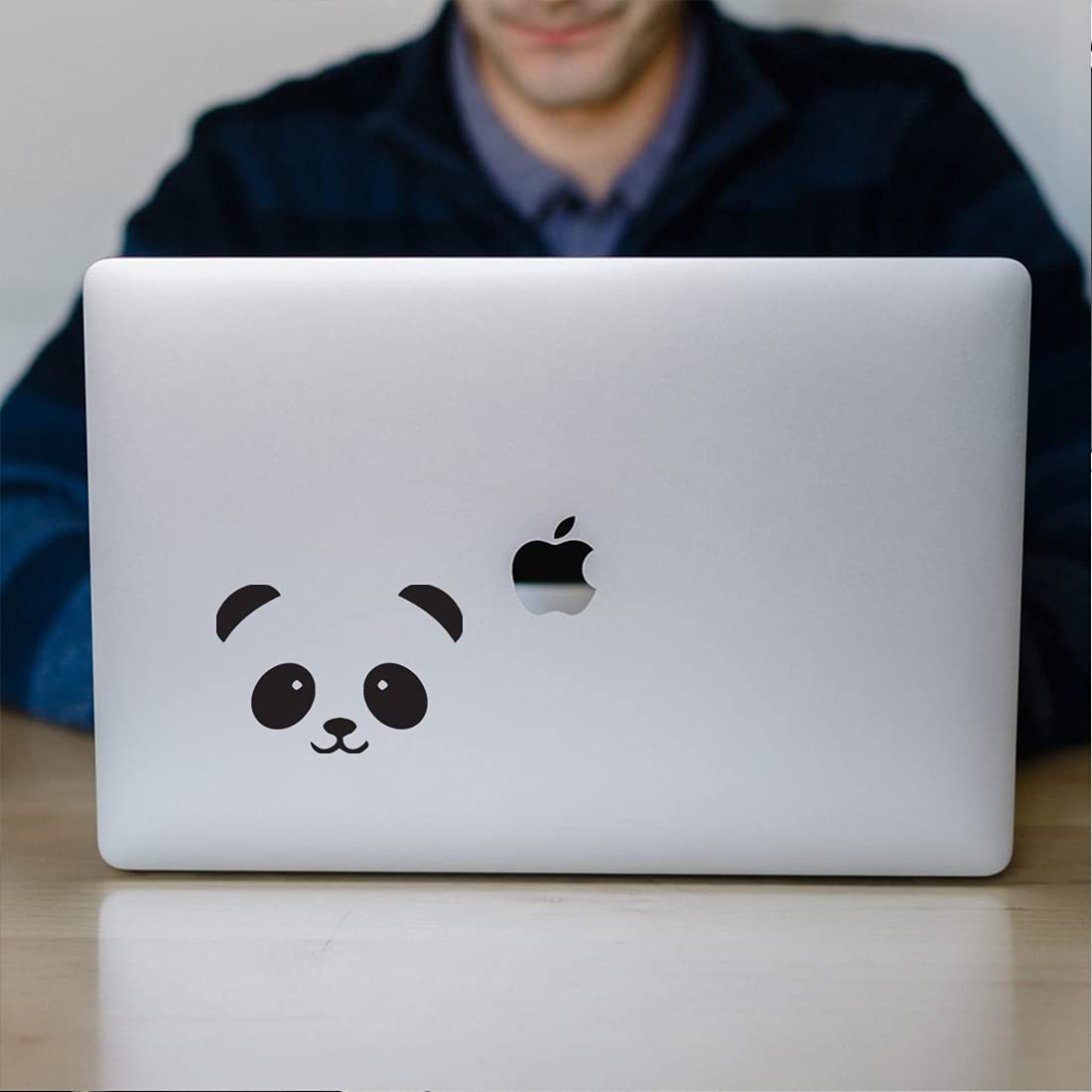 Premium Waterproof Vinyl Decal Stickers (Set of 2) - Cute Panda Face Design for Laptop, Phone, Helmet, Car Window, Mug & Wall Decor - Durable Adhesive for Indoor & Outdoor Use