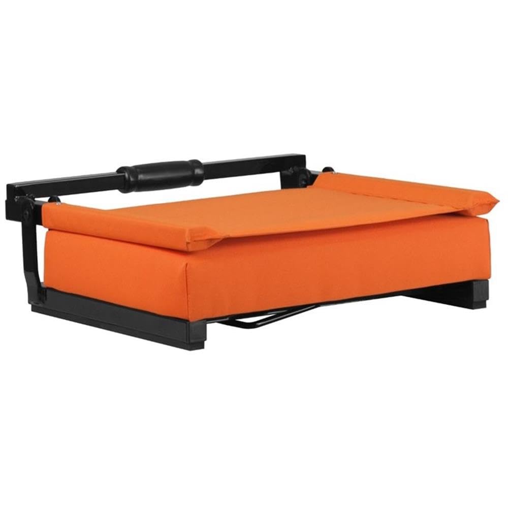 Flash Furniture Grandstand Portable Folding Stadium Seat - Padded Bleacher & Bench Chair with Carrying Handle, 500 lb Capacity, Orange - Perfect for Sporting Events, Concerts & Outdoor Activities