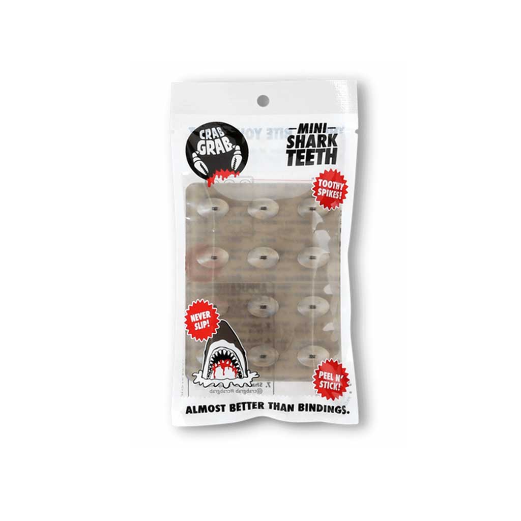 Crab Grab Mini Shark Teeth Stomp Pad - Non-Slip Snowboard Traction Pad for Enhanced Grip (Smoke Color) - Perfect for Snowboarding, Surfing, and Skateboarding