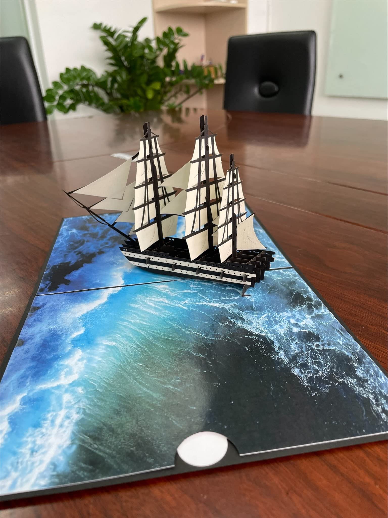 3D Pop Up Greeting Card for Father's Day, Retirement, Birthday - Perfect Gift for Dad, Husband, Brother, Son, Grandpa & Male Colleagues | Amerigo Ship Design | Ideal for Special Occasions & Keepsake Memories