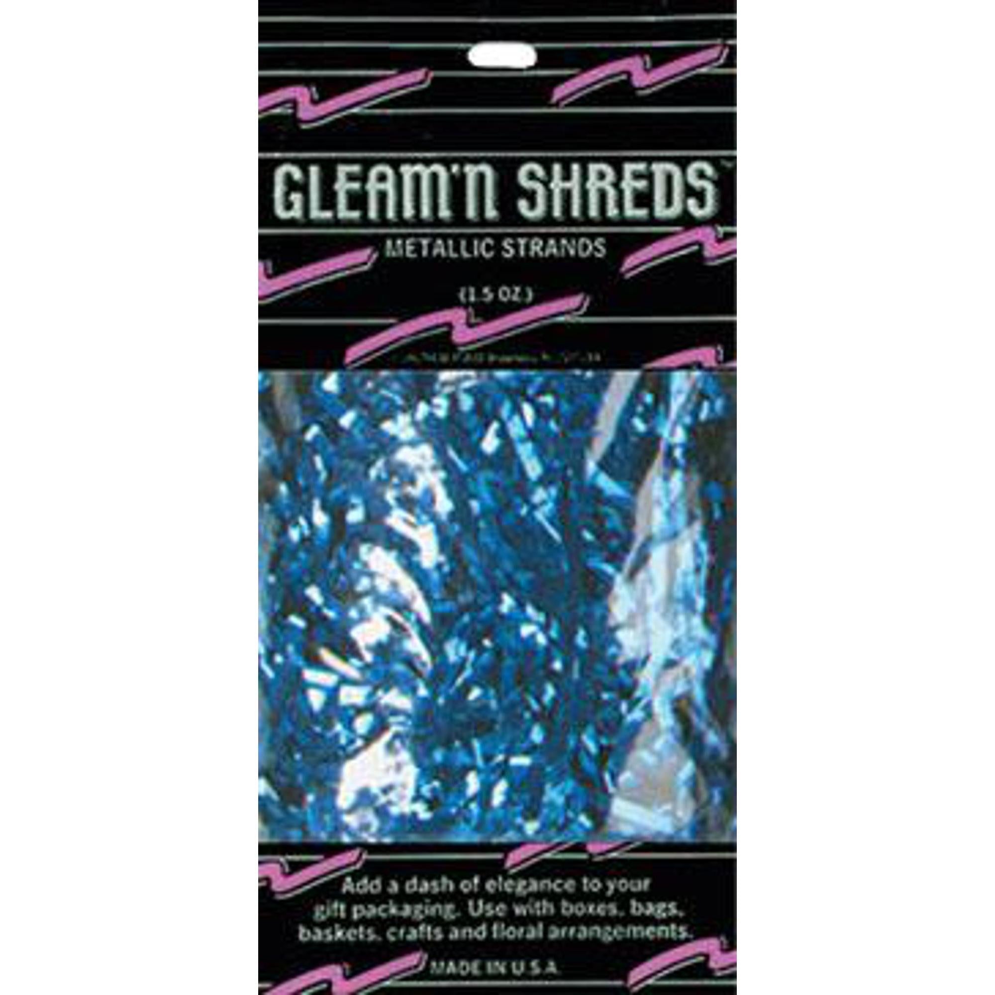Blue Shimmering Gleam N Shreds - 1.5Oz Packaged Strands for Hair Extensions, Cosplay & DIY Crafts | Premium Synthetic Hair for Styling & Costume Accessories