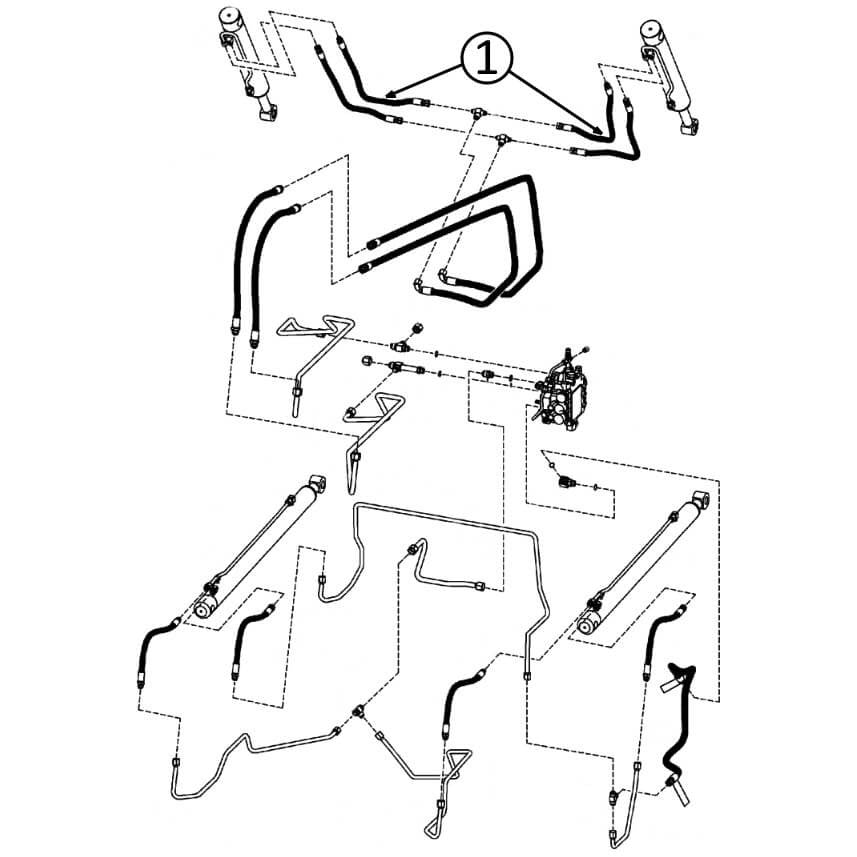 Bobcat S220 Hydraulic Hose Kit for Loader Bucket Tilt Cylinders - Replacement Rod Ends - Heavy Duty Construction Equipment Parts - Perfect for Skid Steer Repairs & Maintenance
