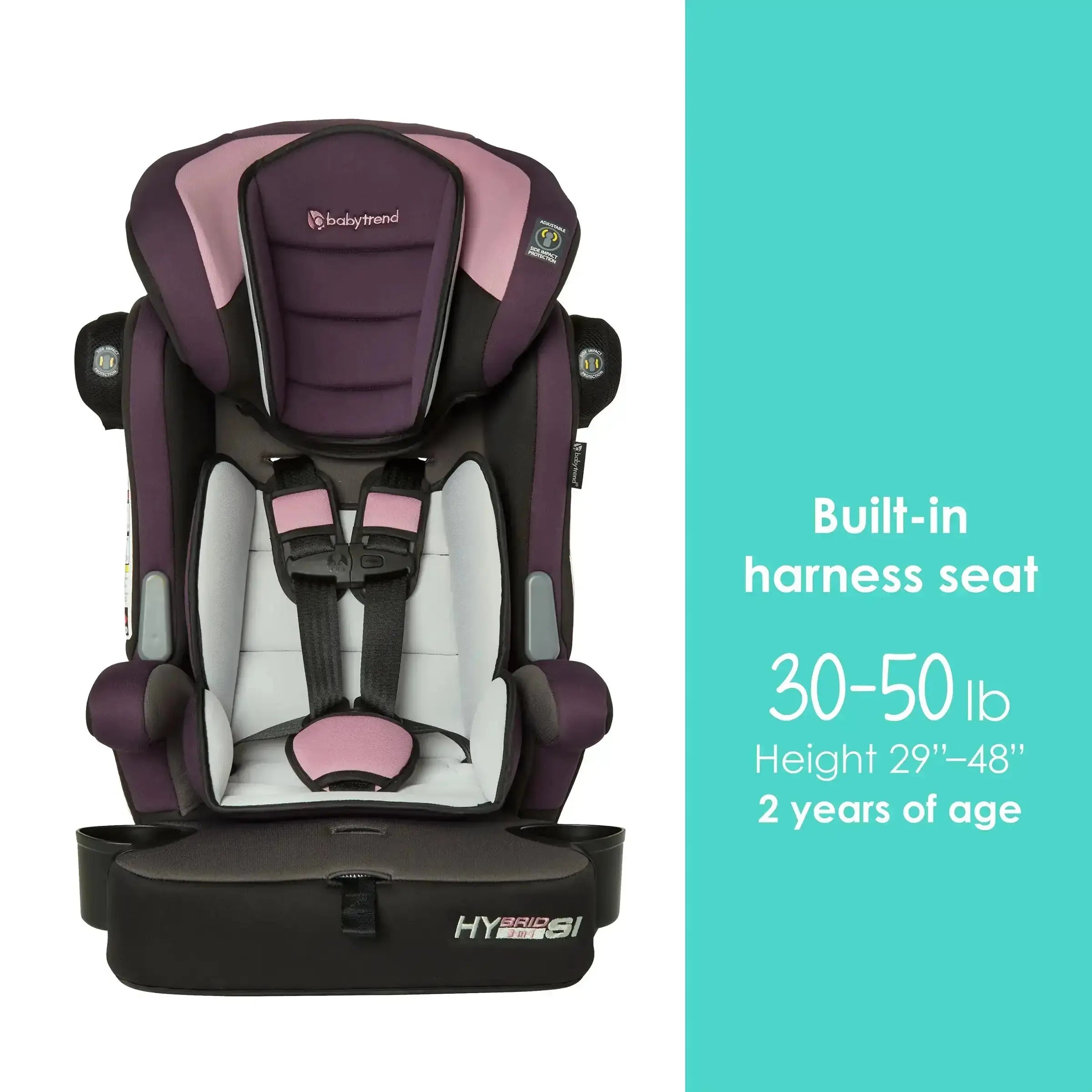 Hybrid™ SI 3-in-1 Convertible Booster Car Seat with Side Impact Protection - Safe for Infants, Toddlers & Big Kids | Perfect for Travel, School & Family Road Trips