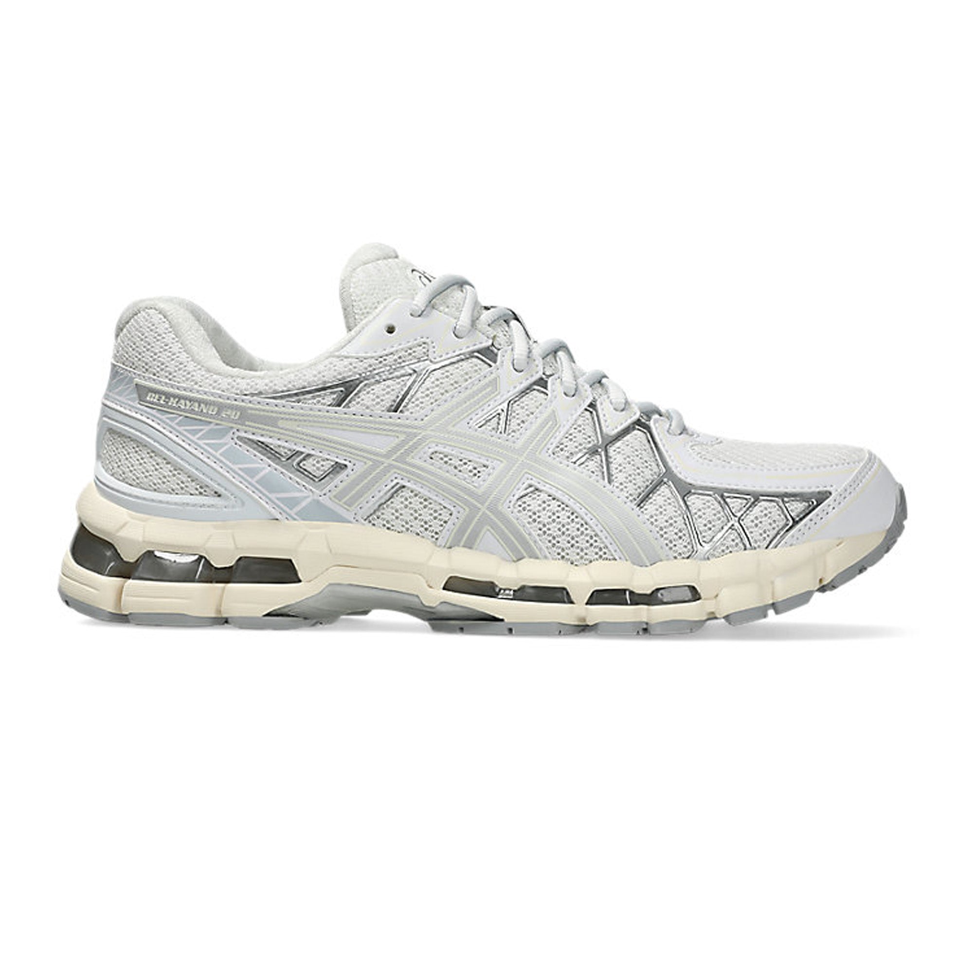ASICS Gel Kayano 20 Running Shoes for Men - Pure White & Silver | Lightweight Cushioned Support for Long Distance Running, Jogging & Gym Workouts