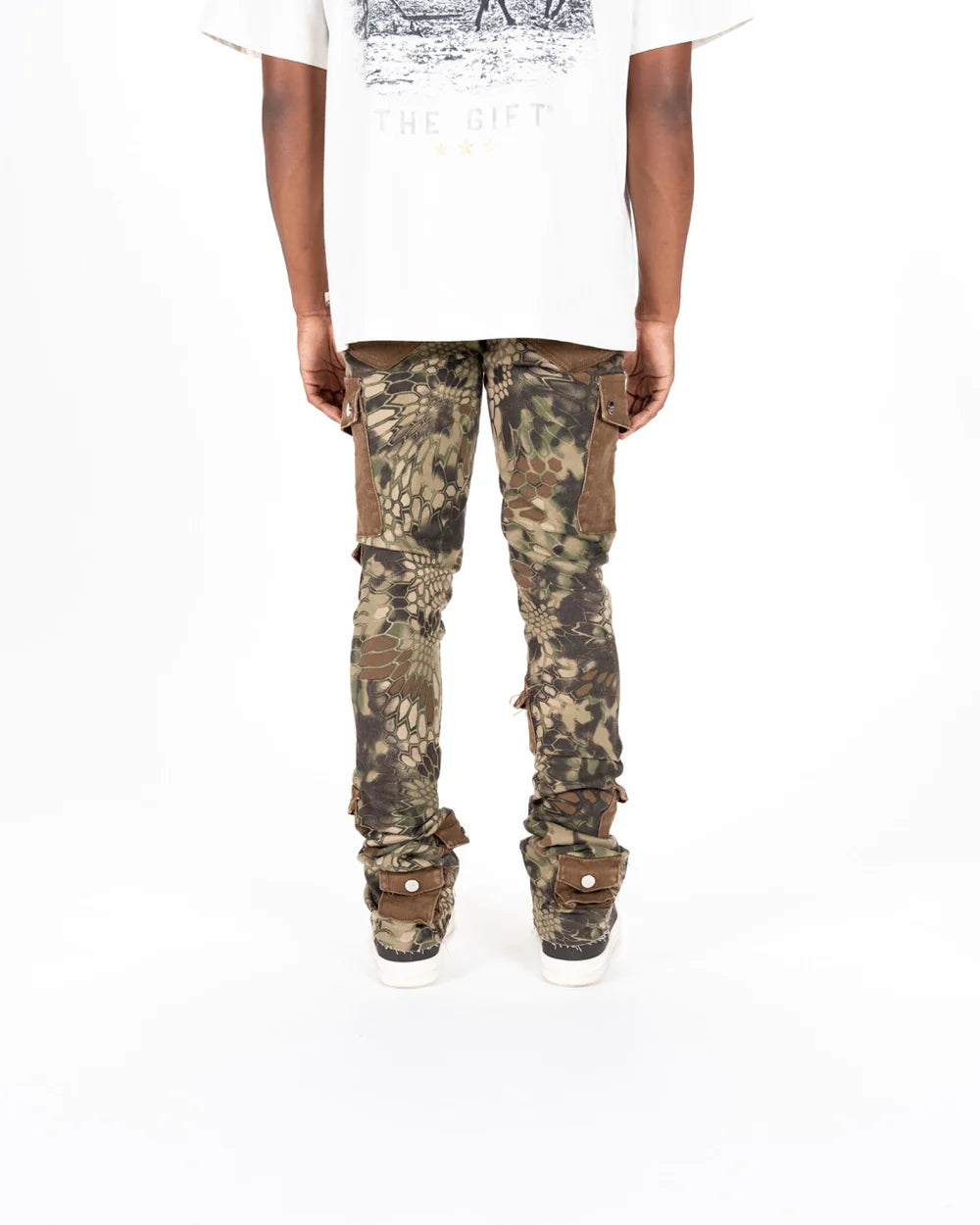 PHEELINGS My Pleasure Cargo Flare Stack Denim Jeans - Stylish High Waist Women's Pants for Casual Wear & Street Fashion