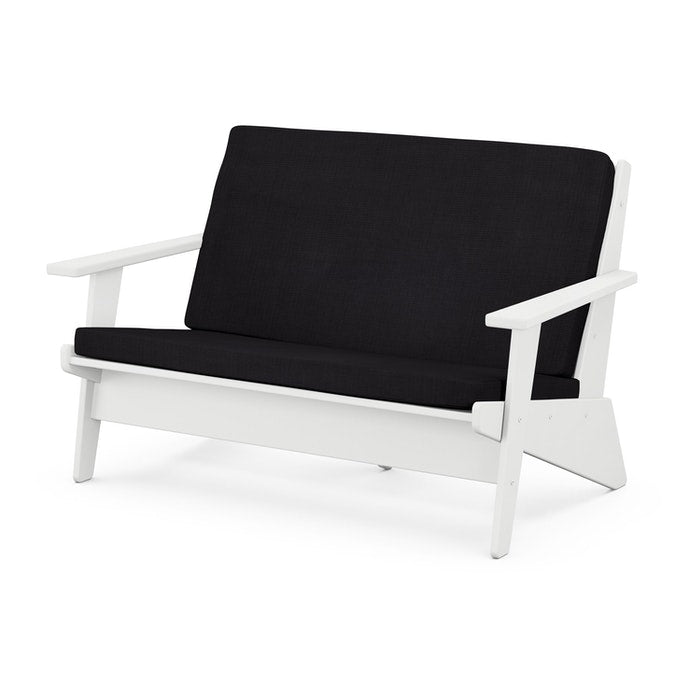 POLYWOOD Riviera Modern Outdoor Lounge Loveseat - Durable All-Weather Wicker Patio Furniture for Poolside, Garden & Deck Relaxation
