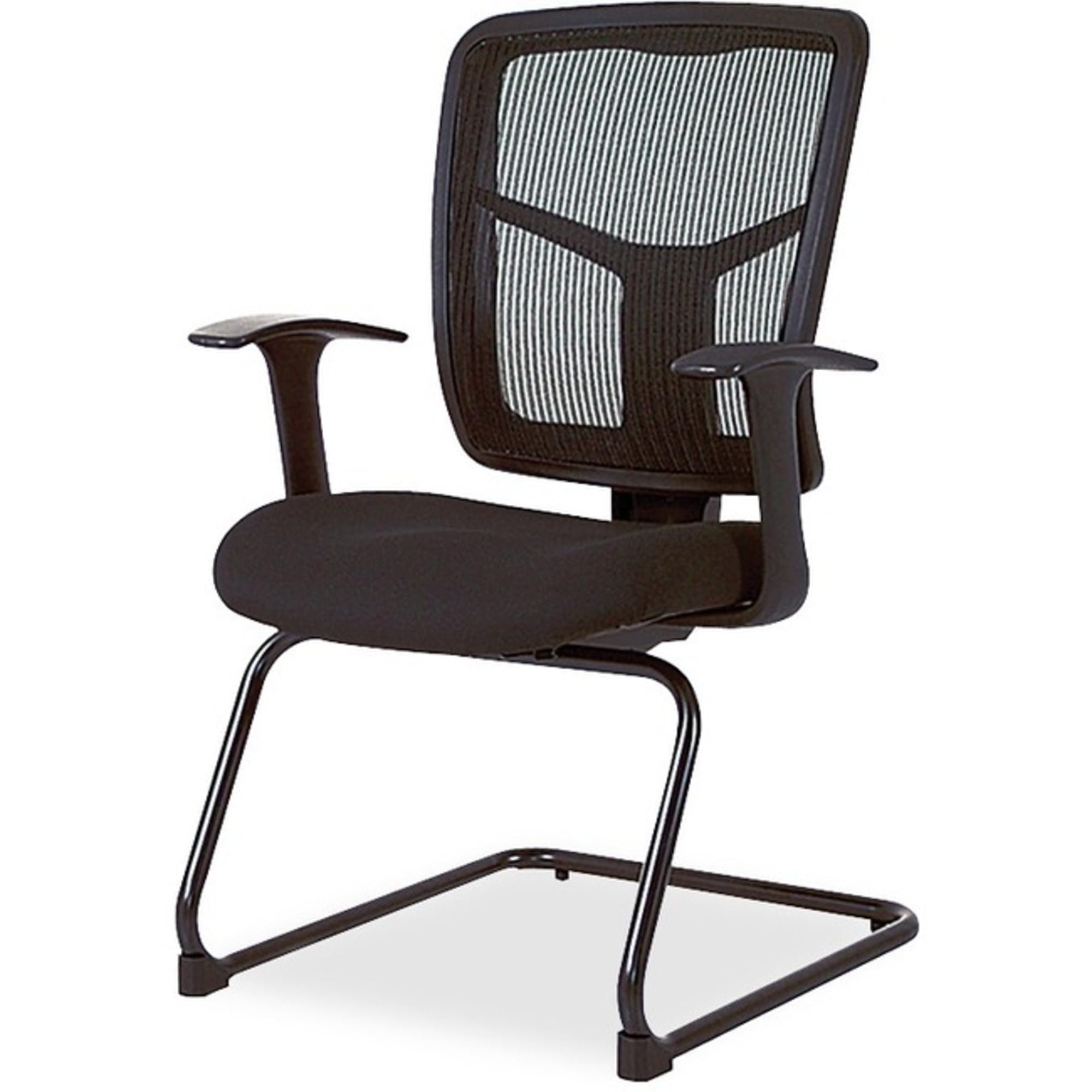Lorell ErgoMesh Series Mesh Side Arm Guest Chair - Black, Ergonomic Office Chair for Comfortable Seating in Reception, Conference Rooms & Waiting Areas