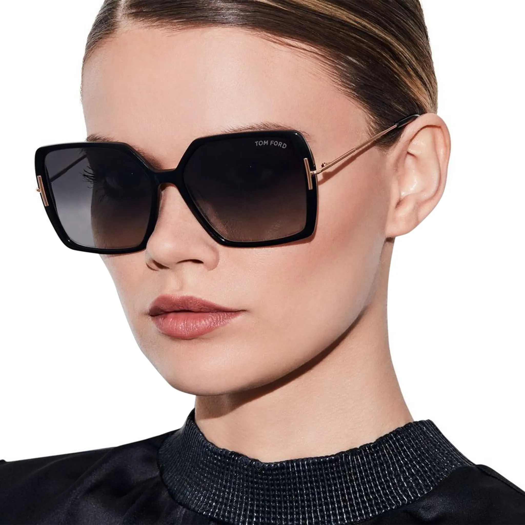 Tom Ford Joanna FT1039 01B 59 Black Polarized Sunglasses for Women - UV Protection, Fashion Luxury Shades for Driving, Beach & Outdoor Activities