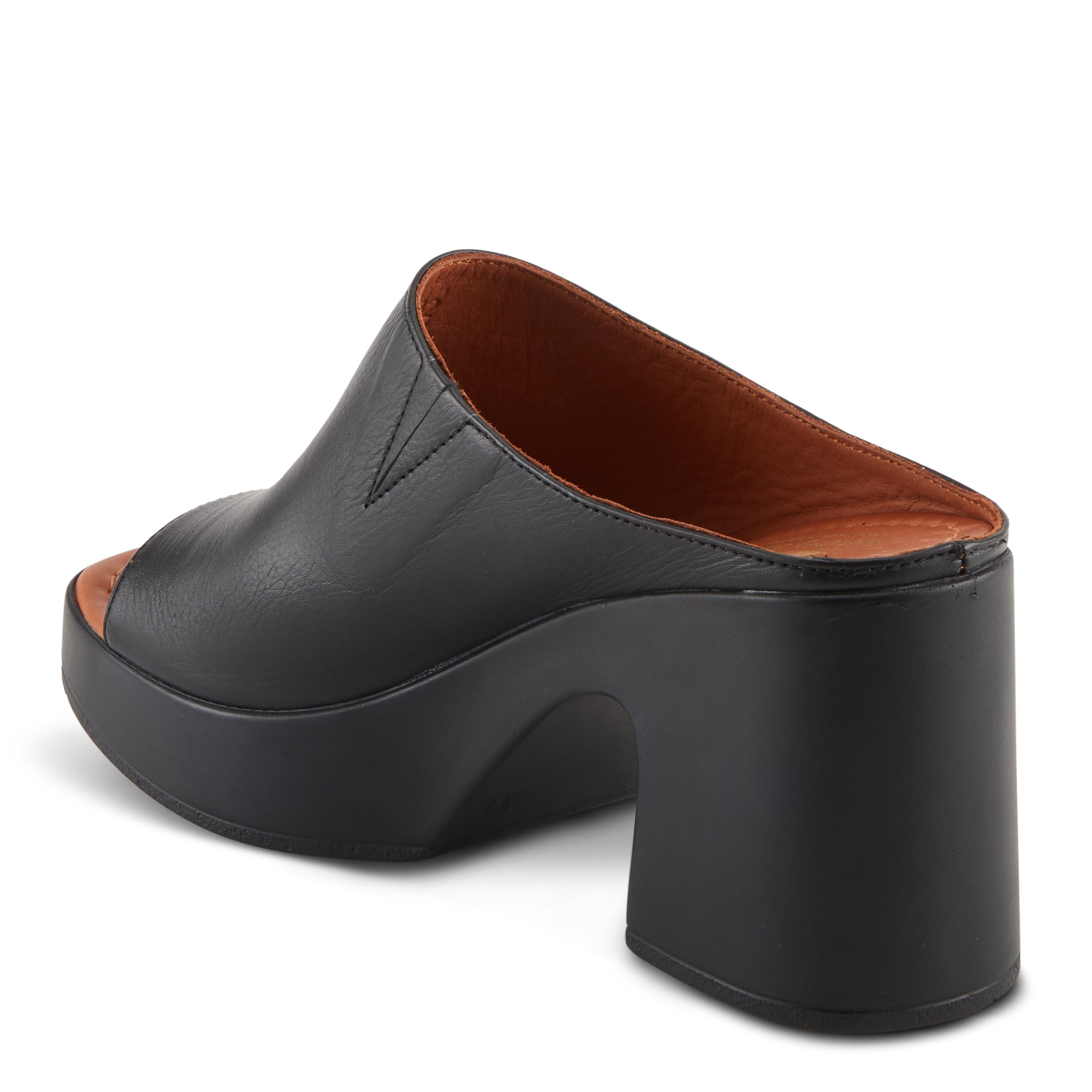 Spring Step NIKAYON Women's Block Heel Mules - Genuine Leather Upper Slip-On Shoes for Casual Outings, Office Wear & Comfortable Everyday Use