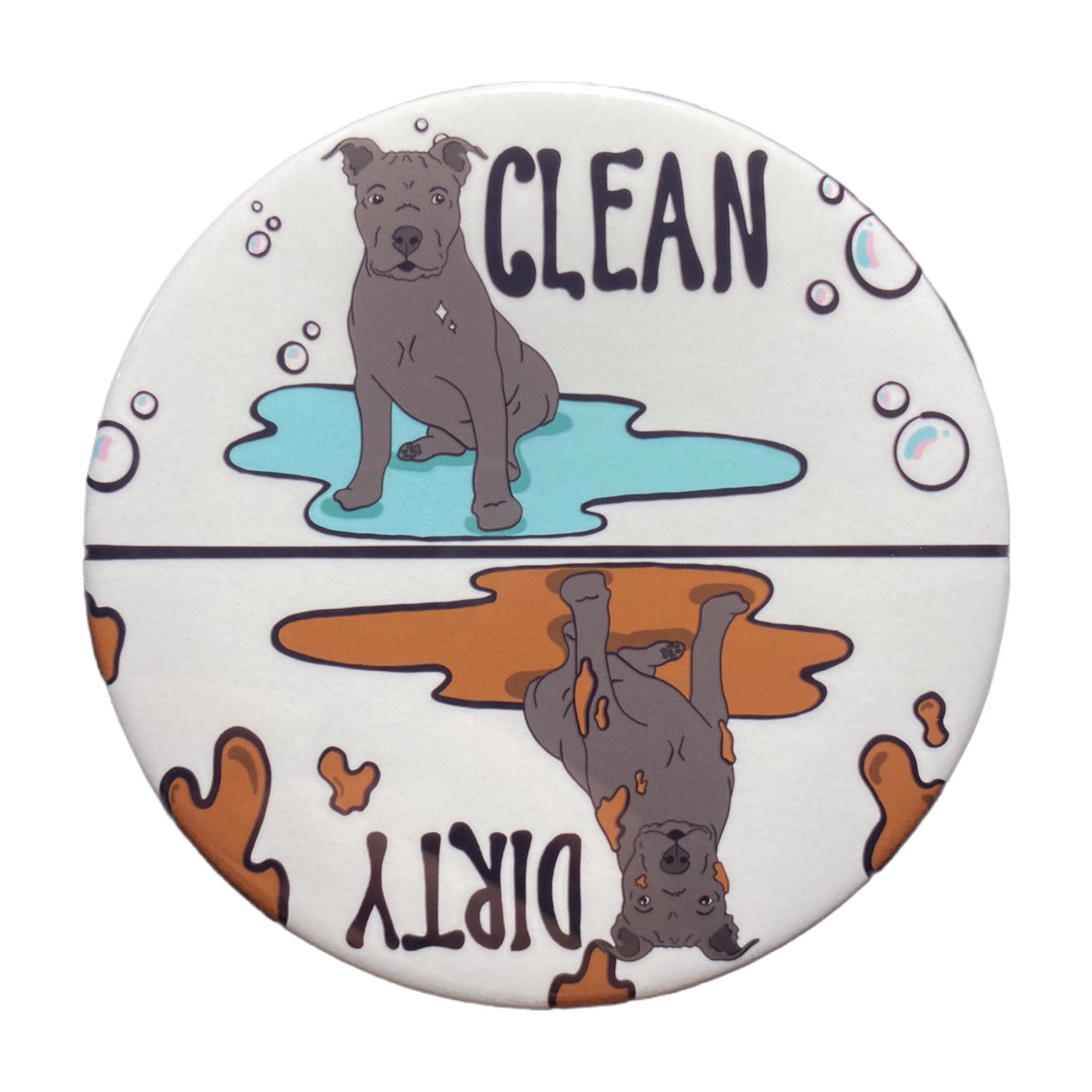 Handmade Black Pit Bull Dishwasher Magnet - Cute Dog Kitchen Decor & Cleaning Accessory for Refrigerator, Dishwasher - Perfect for Pet Lovers & Home Organization