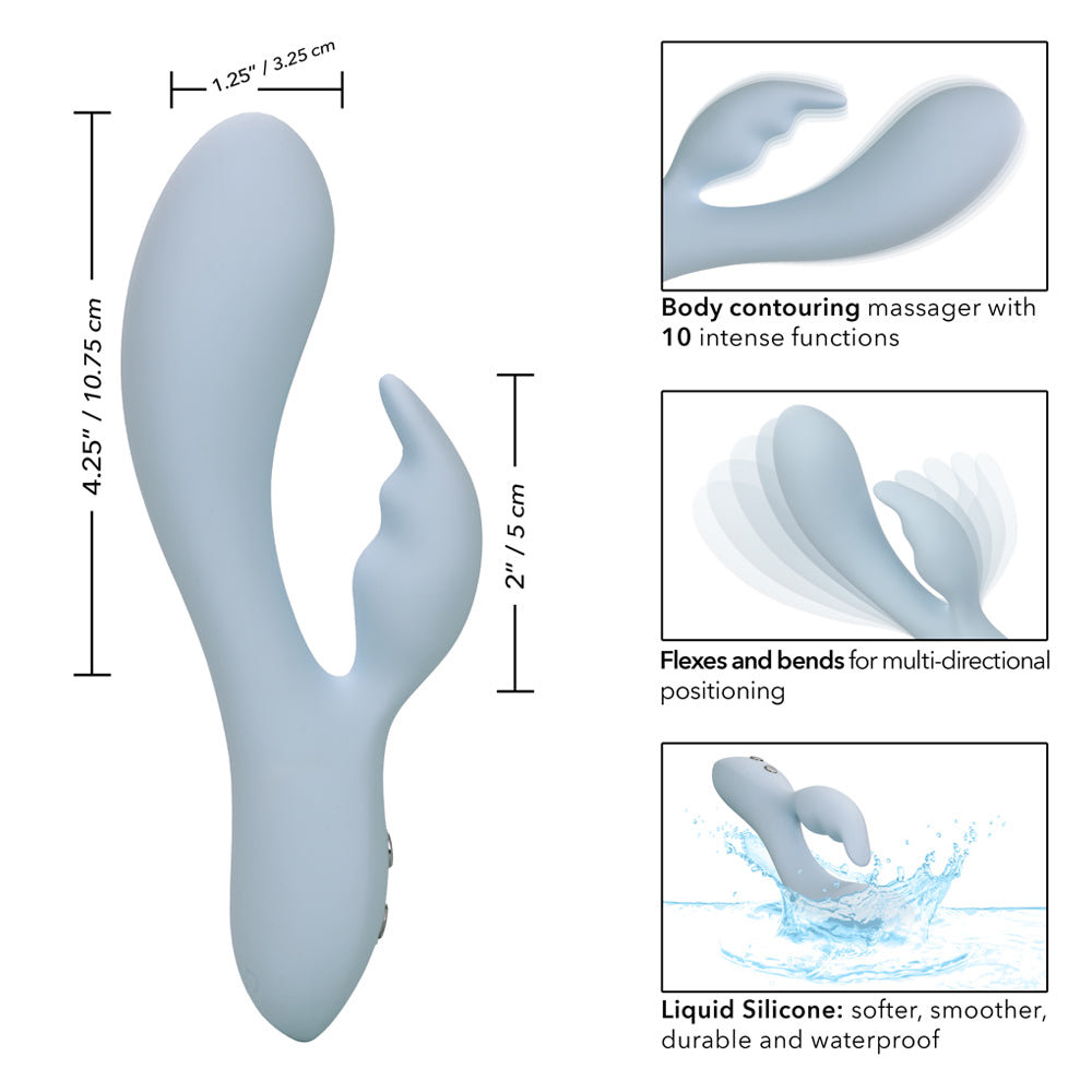 Premium Contour Kali Liquid Silicone Rabbit Vibrator - Dual Stimulation for Women, G-Spot & Clitoral Pleasure - Waterproof, Rechargeable Adult Toy for Couples & Solo Play