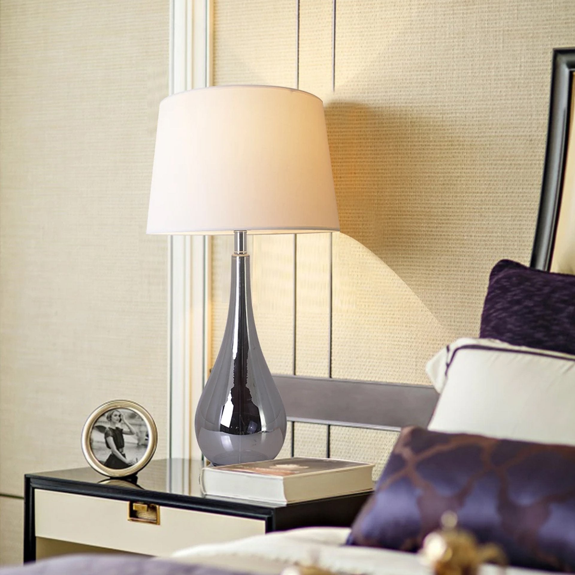 Tulip Big Translucent Ombre Glass Table Lamp Set of 2 - 30 Inch Modern Home Decor Lighting for Living Room, Bedroom & Office