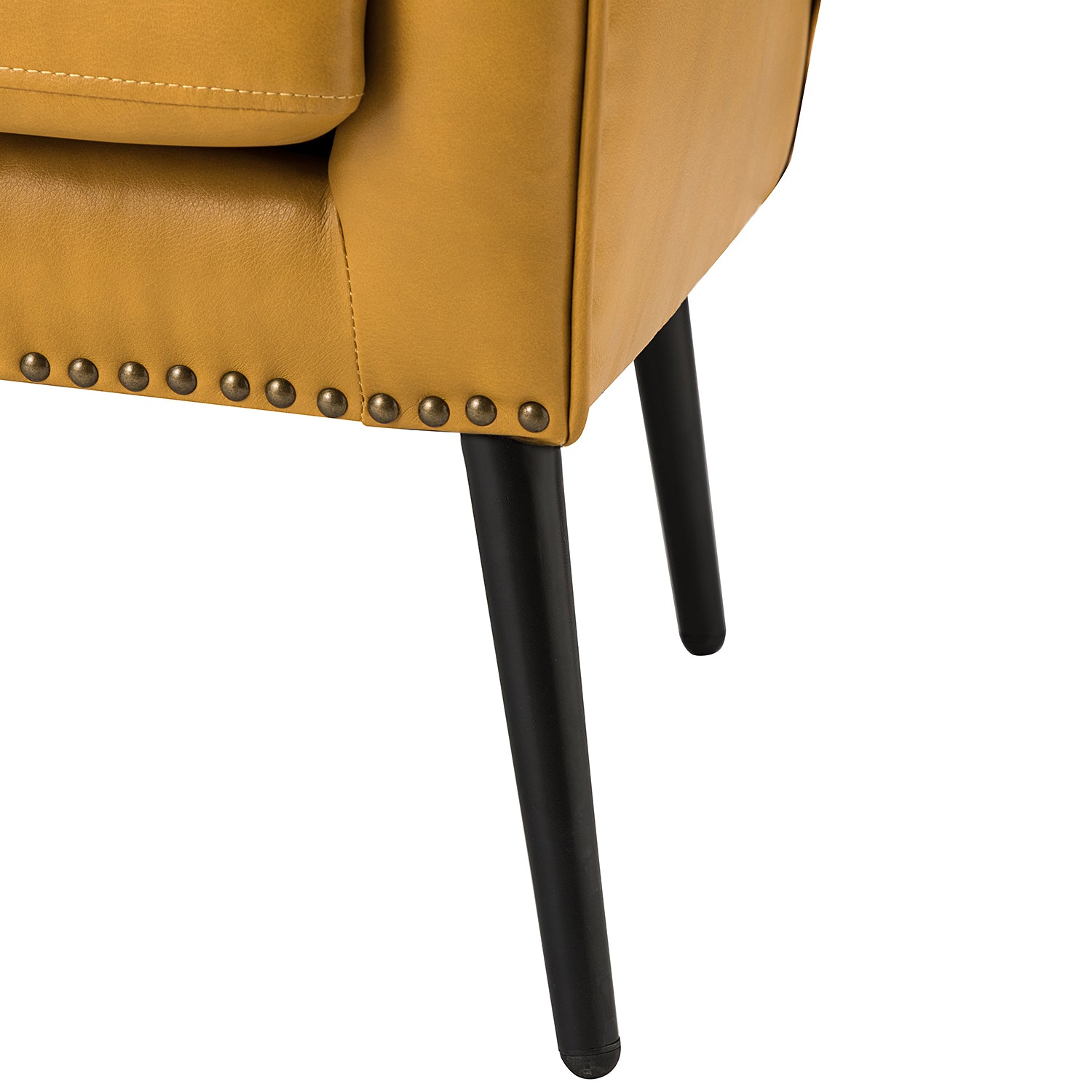 Stylish Shepherd Wingback Vegan Leather Armchair - Modern PU Leather Accent Chair for Living Room, Bedroom & Office - Comfortable Mid-Century Design with Optional Types