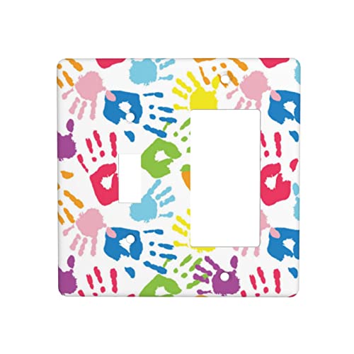 Handprint In Rainbow Color Wall Plate