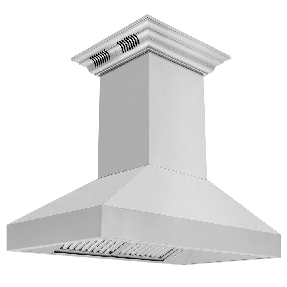 ZLINE 597iCRN BT Professional Stainless Steel Island Mount Range Hood with Built-in CrownSound Bluetooth Speakers – Perfect for Modern Kitchens & Open-Concept Homes