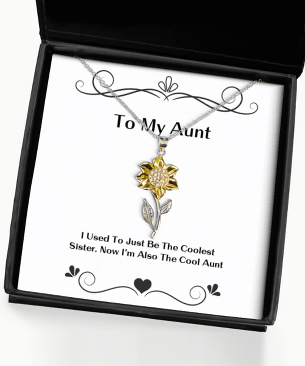 Best Sunflower Pendant Necklace for Aunts - From Cool Sister to Awesome Aunt | Affordable & Meaningful Gift for Birthdays, Anniversaries & Special Occasions