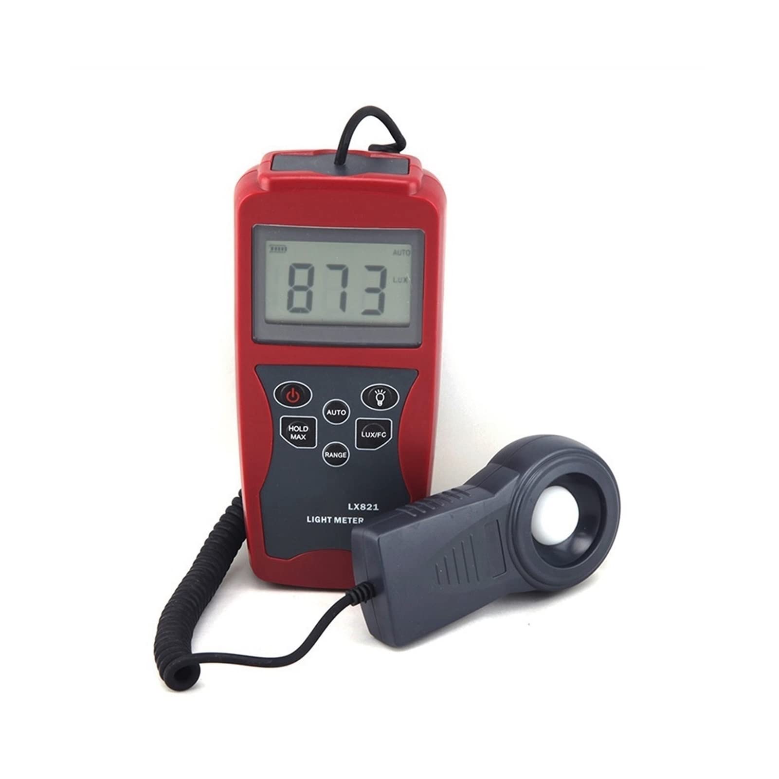Professional LX821 Digital Lux Meter Tester - 200,000 Lux Range with Separate Probe, Max/Min Values - Industrial Light Measurement for Photography, Film Sets & Factory Lighting (Black)