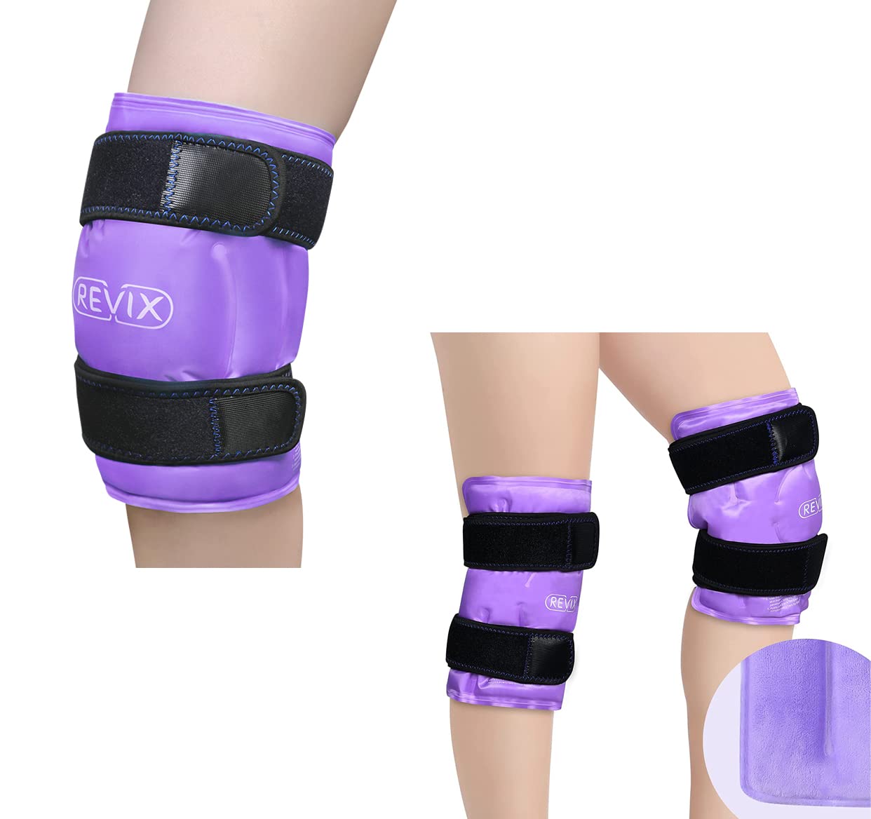REVIX XL Knee Ice Wrap - Reusable Gel Ice Pack for Knee Pain Relief, Injuries & Recovery - Perfect for Sports, Arthritis & Post-Surgery Use